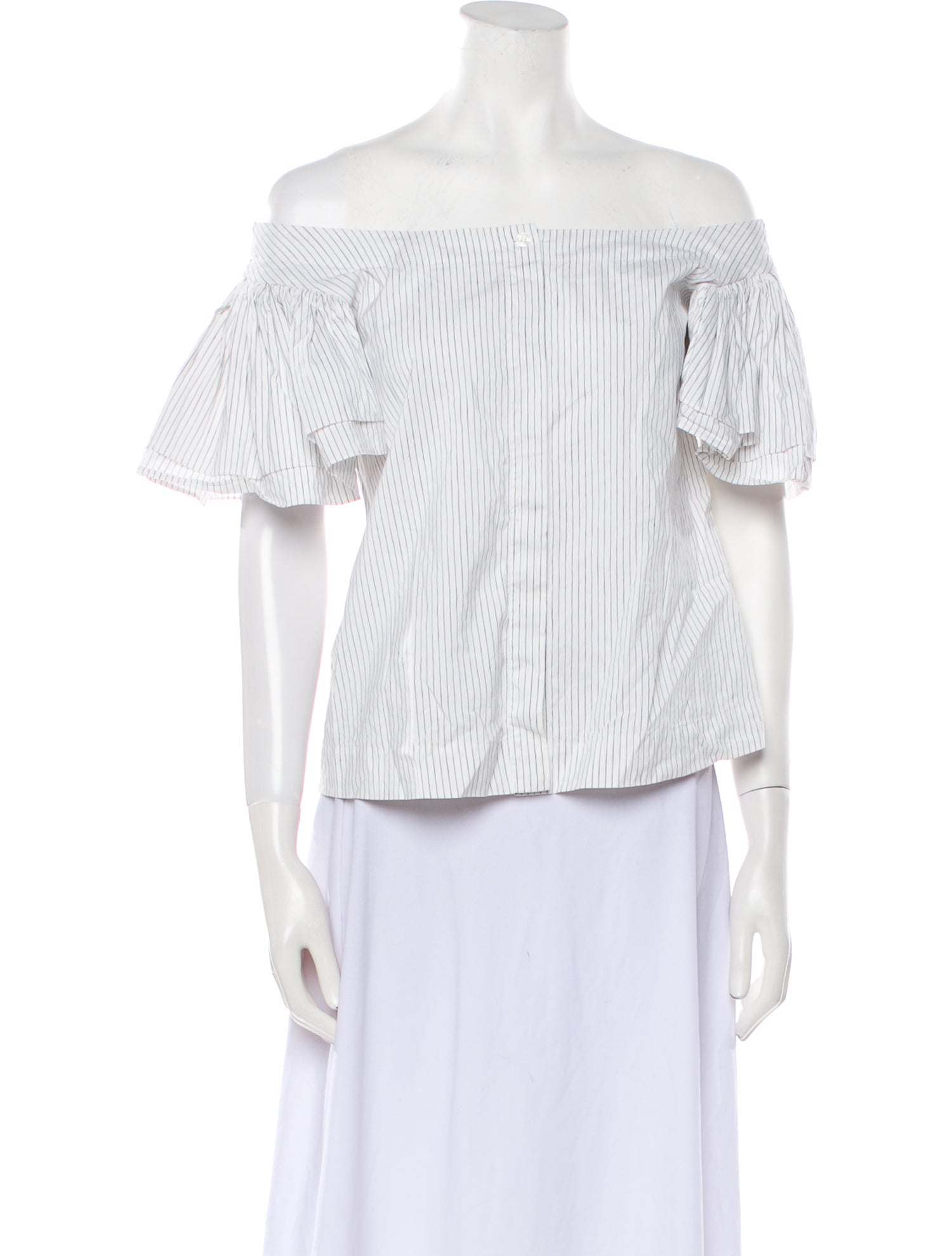 Isa Arfen Striped Off-The-Shoulder Crop Top