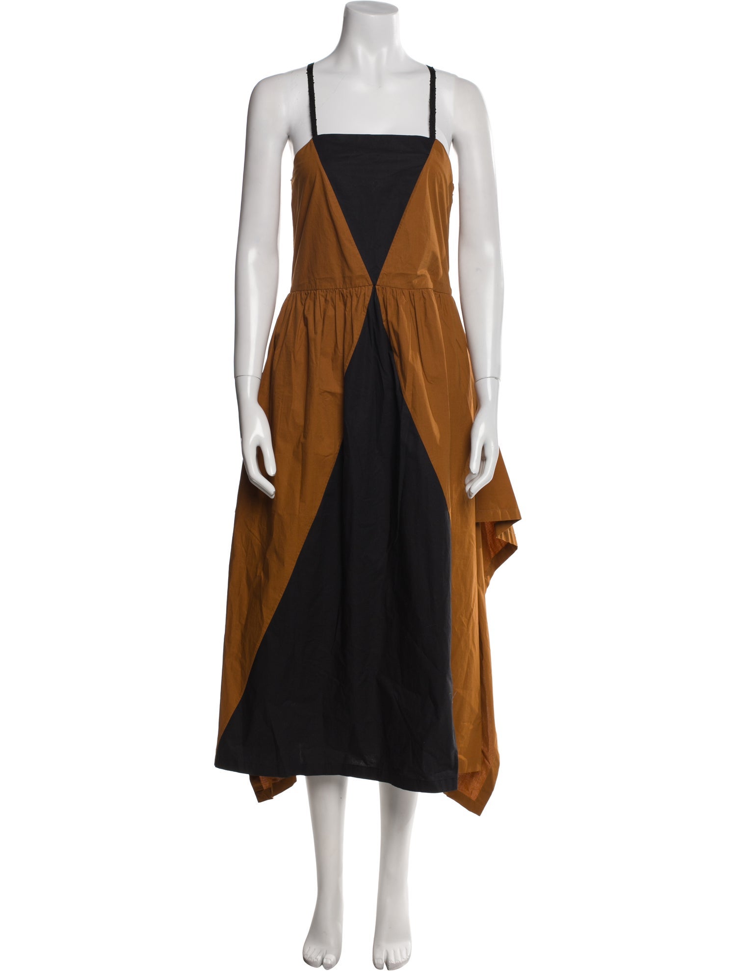 Isa Arfen Colorblock Pattern Long Dress
