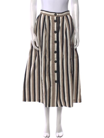 Isa Arfen Striped Midi Length Skirt