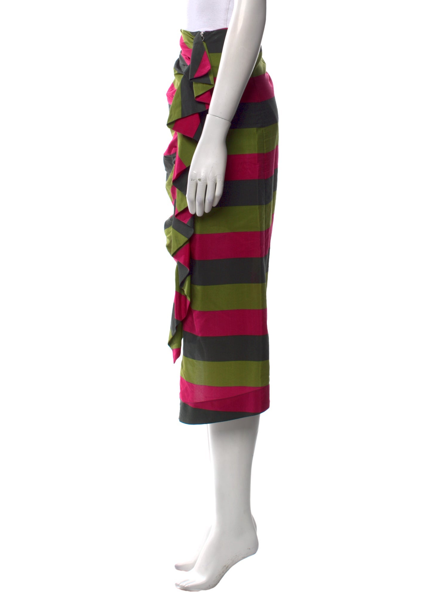 Isa Arfen Striped Midi Length Skirt