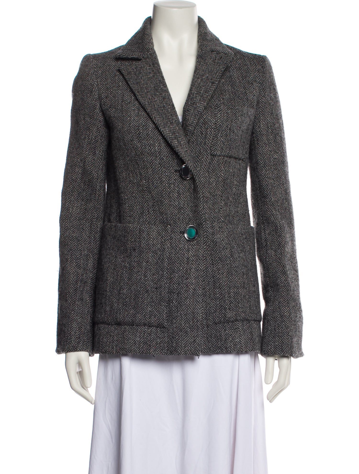 Isa Arfen Wool Tweed Pattern Blazer