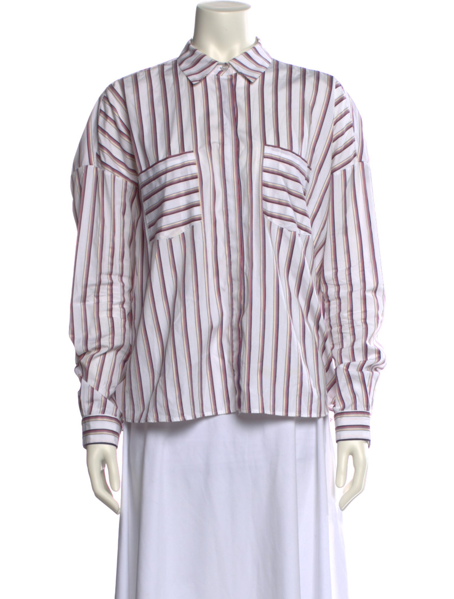 Isa Arfen Striped Long Sleeve Button-Up Top