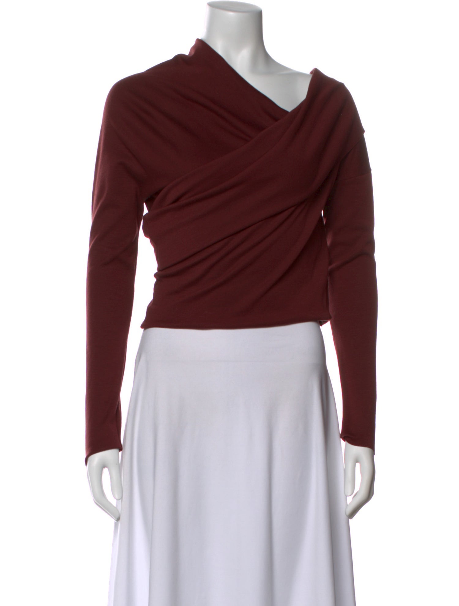 Isa Arfen Wool One-Shoulder Crop Top