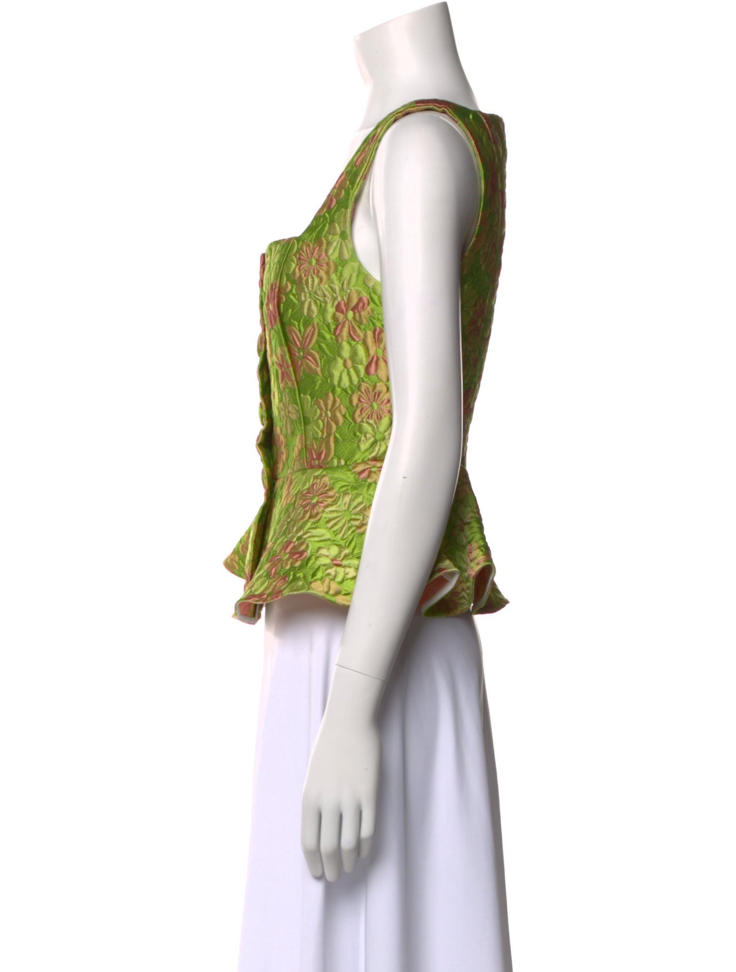 Isa Arfen Floral Print Square Neckline Top