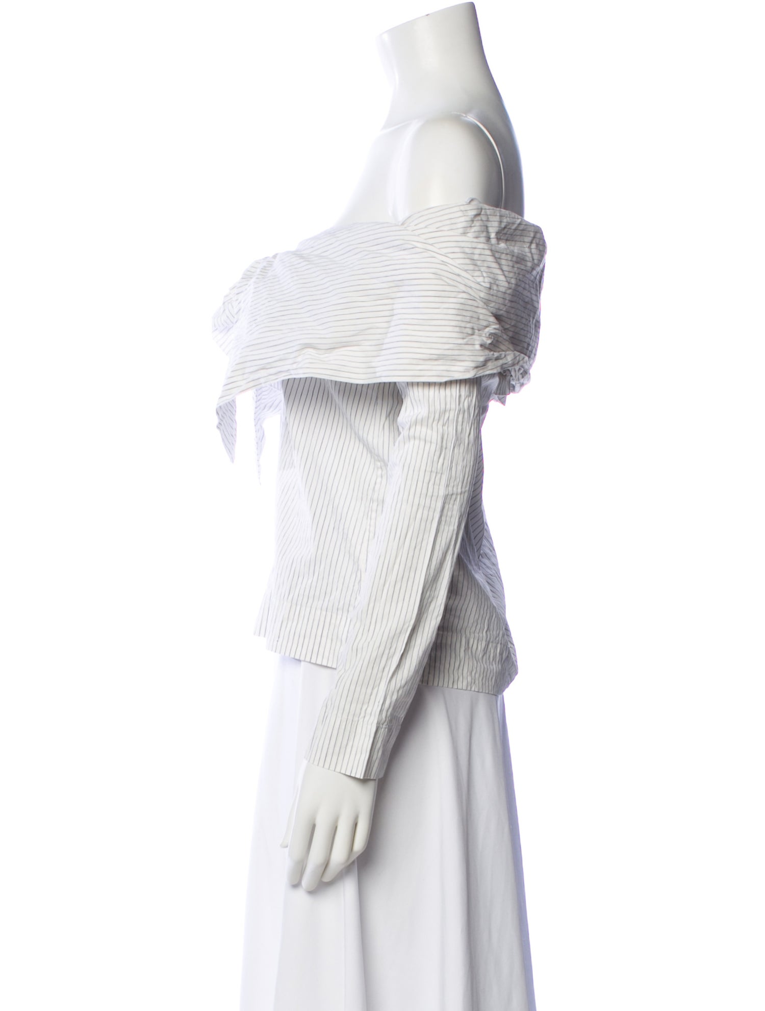 Isa Arfen Striped Off-The-Shoulder Blouse