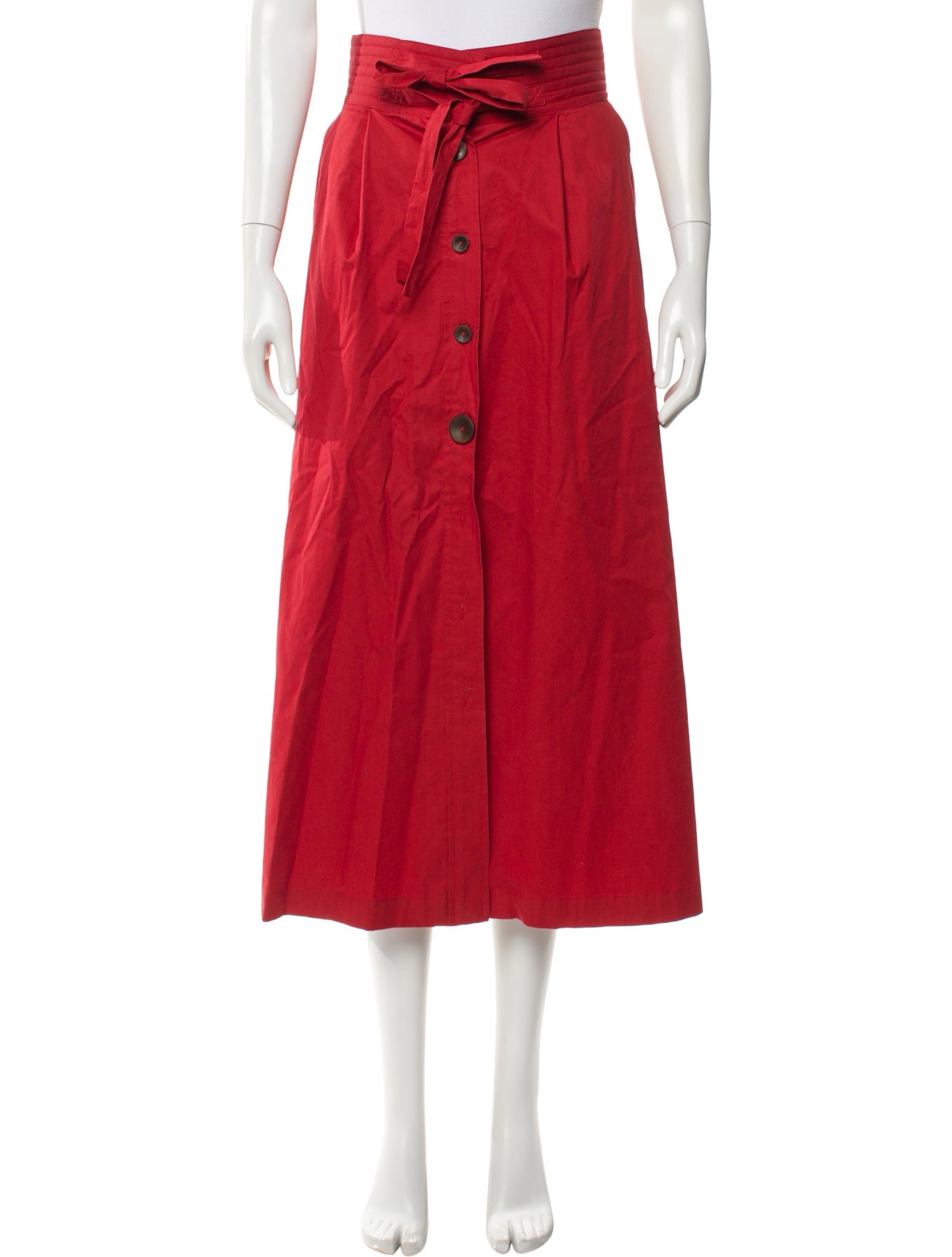 Isa Arfen Pleated Accents Midi Length Skirt