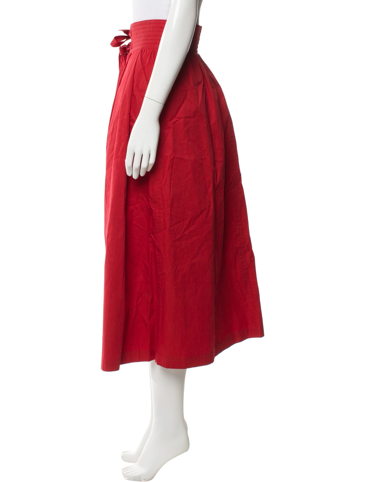 Isa Arfen Pleated Accents Midi Length Skirt