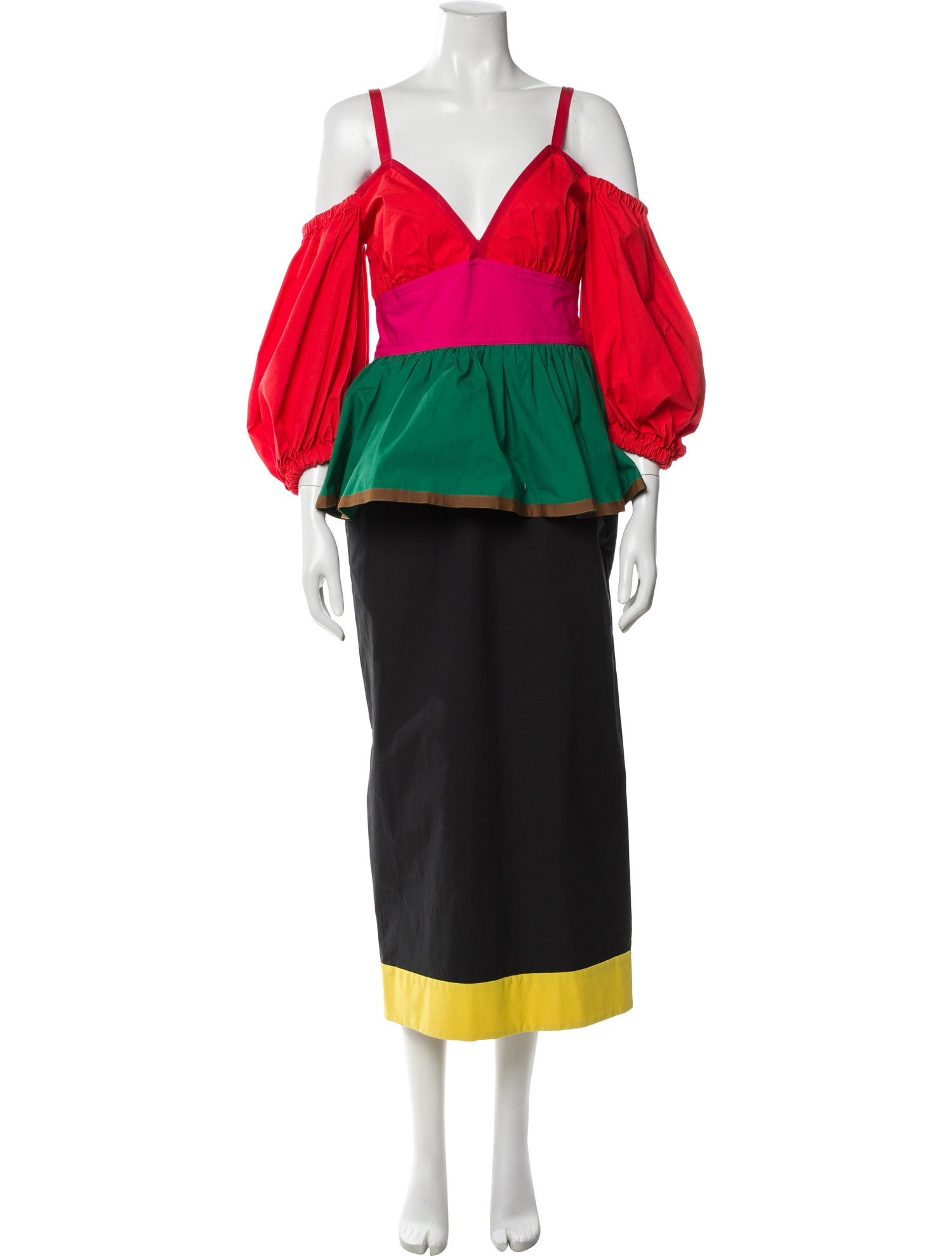 Isa Arfen Colorblock Pattern Long Dress w/ Tags