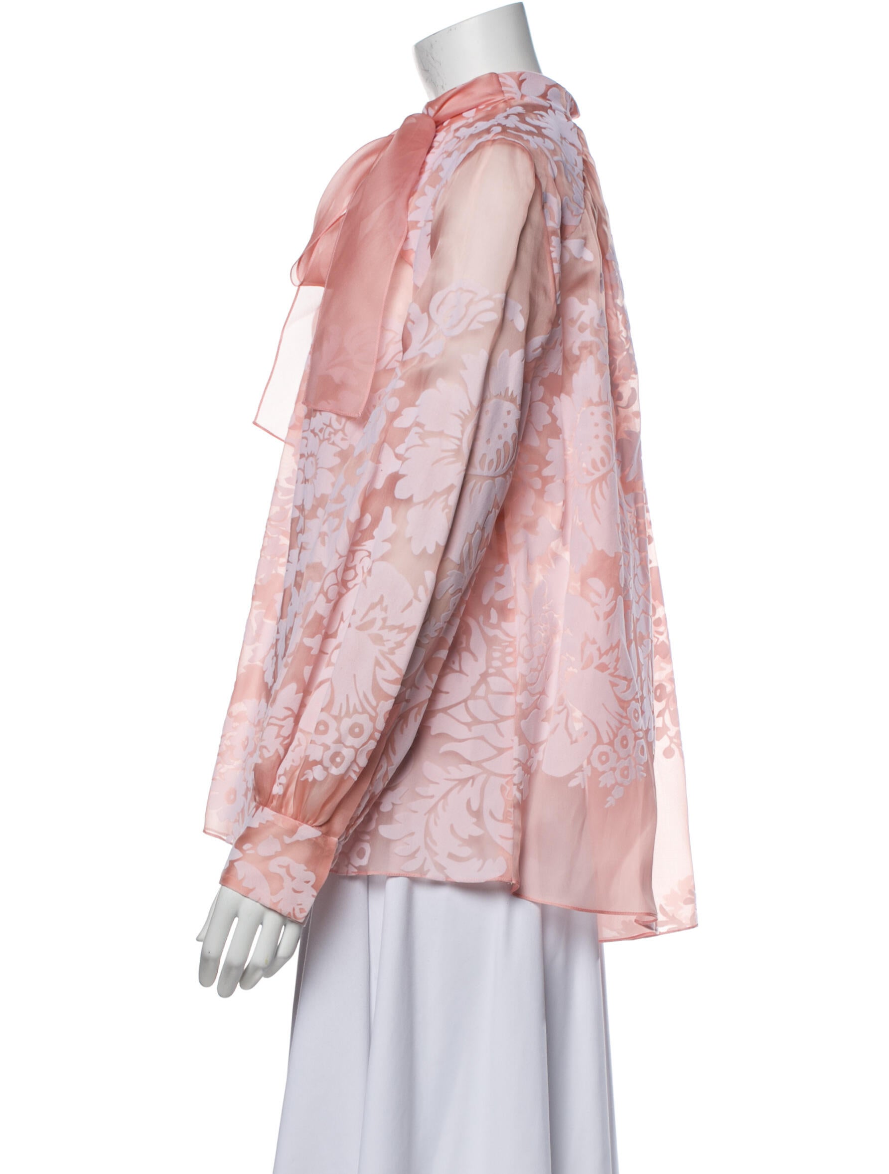 Rosie Assoulin Floral Print Mock Neck Blouse