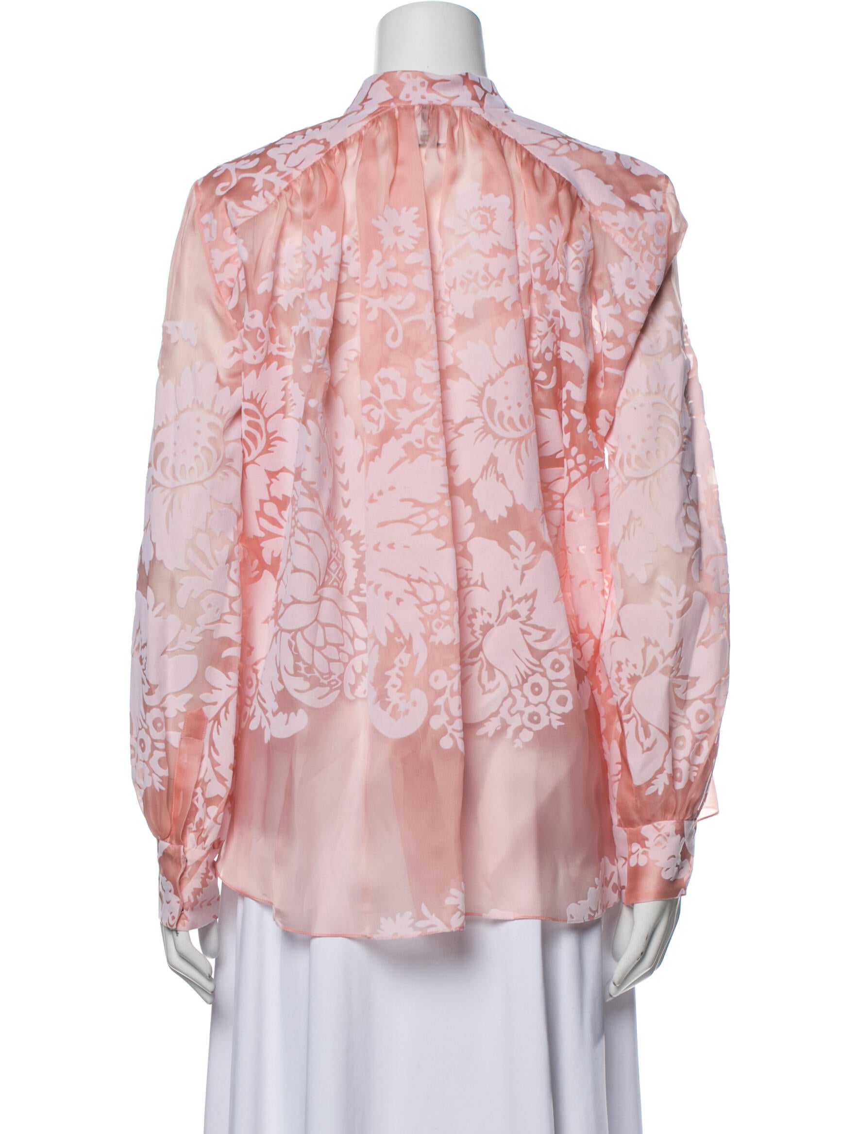 Rosie Assoulin Floral Print Mock Neck Blouse