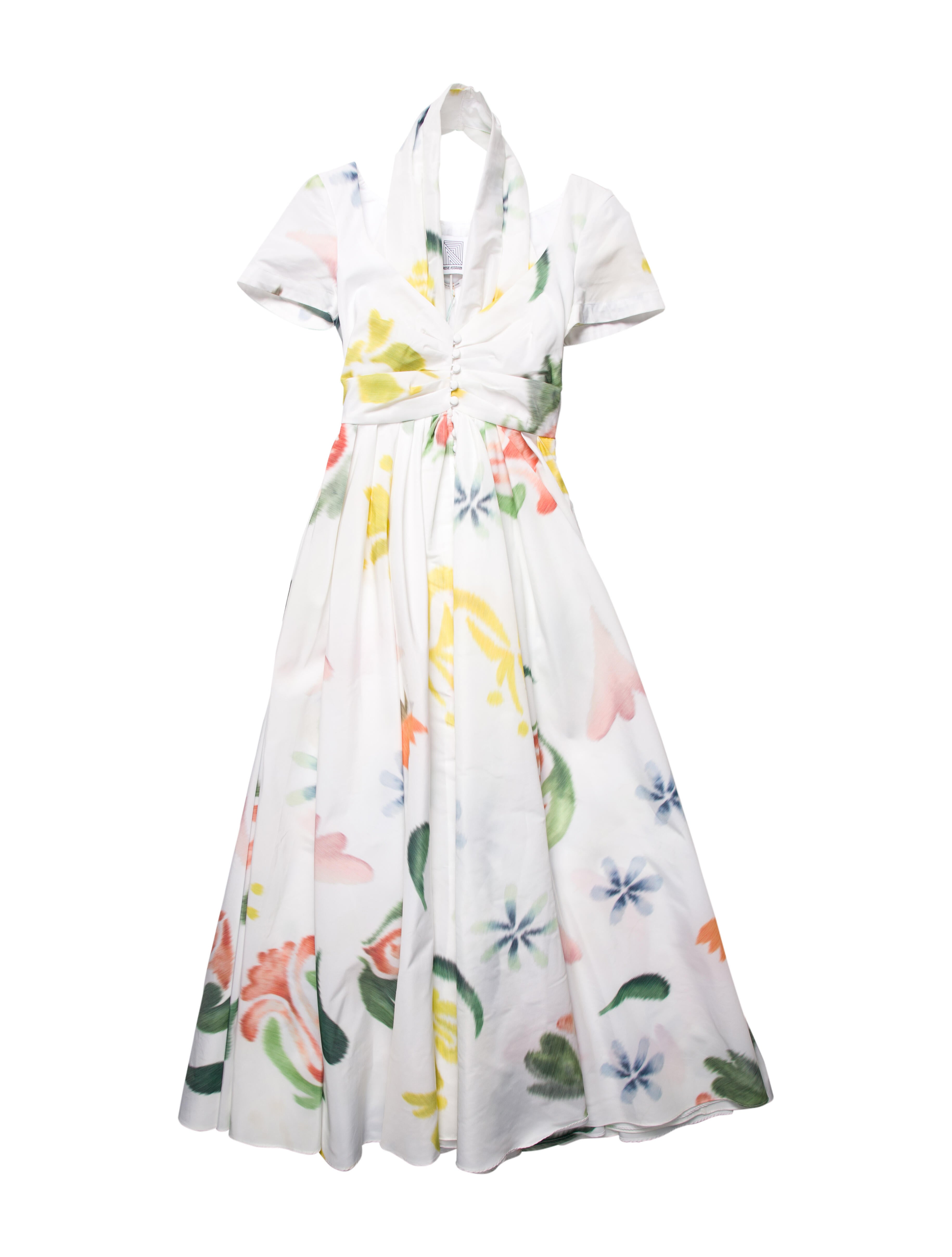 Rosie Assoulin Floral Print Long Dress - White Dresses, Clothing - IRJ27220  | The RealReal