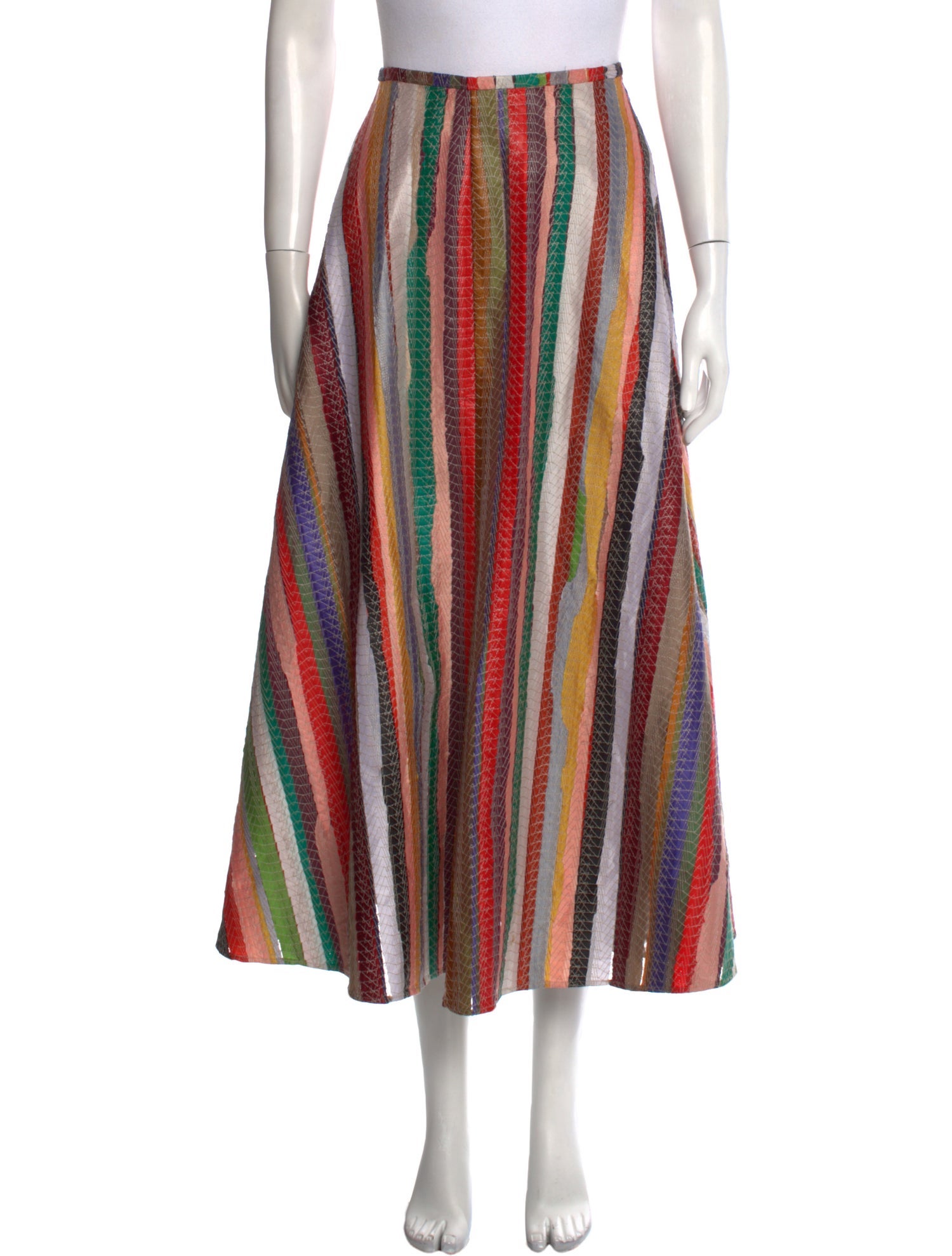 Rosie Assoulin Striped Midi Length Skirt