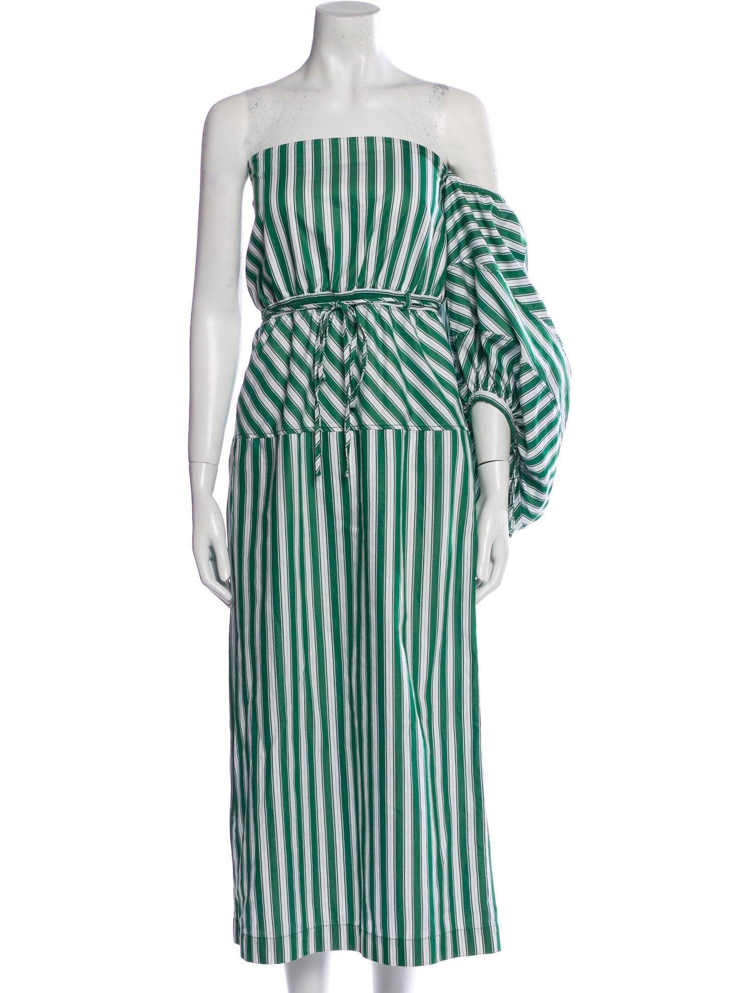slim fit dress slacks Rosie Assoulin - Rosie Assoulin High Garden Maxi Dress in Blue Stripe 8 main image 0