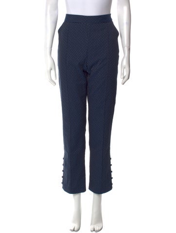 Rosie Assoulin Pants Polka Dot Print Straight Leg US 8 | M