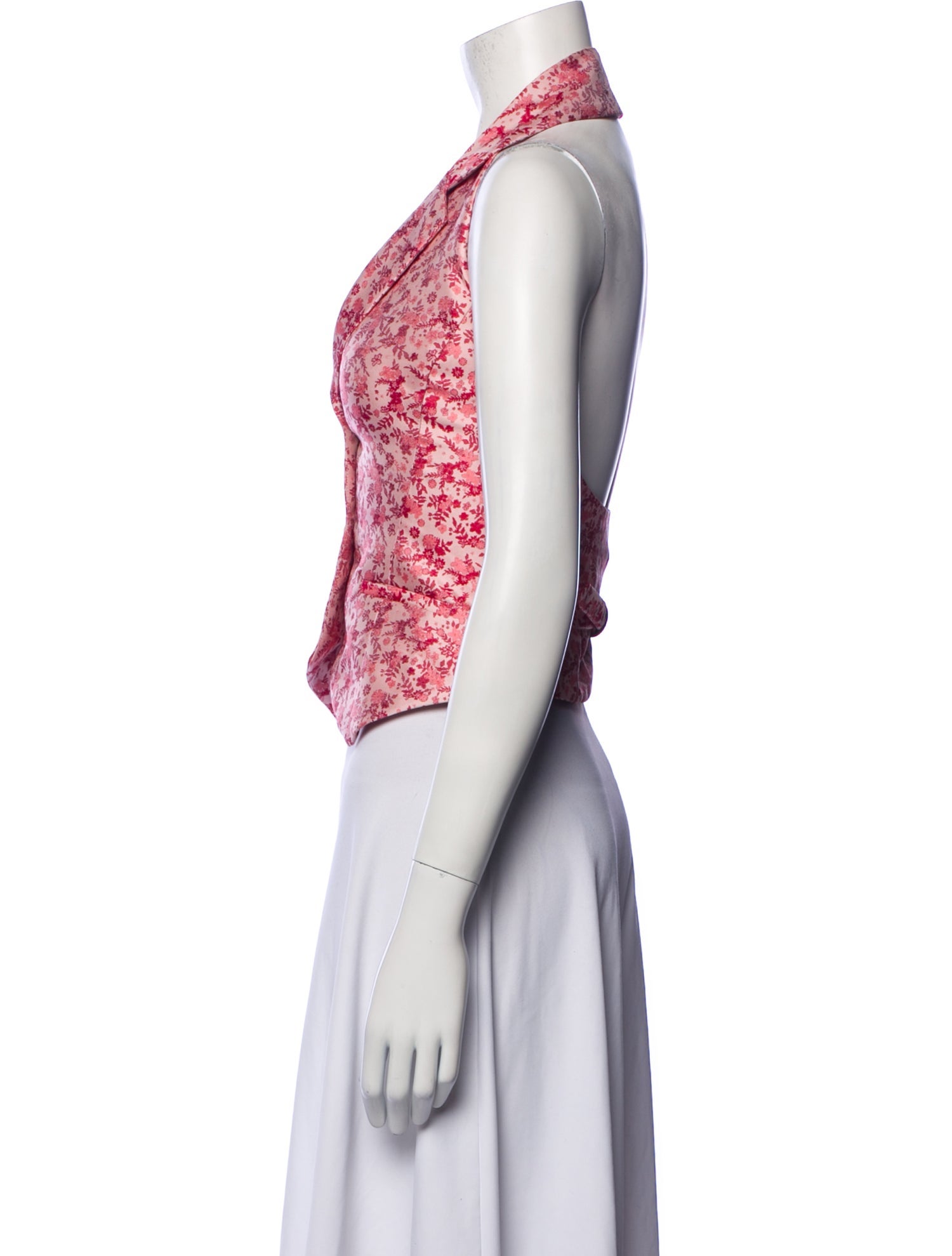 Rosie Assoulin Floral Print Halterneck Crop Top w/ Tags