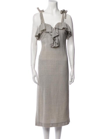 Rosie Assoulin Dresses Houndstooth Print Midi Length Dress M