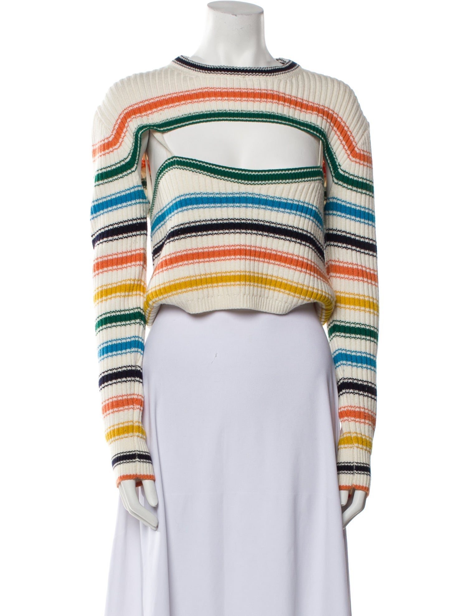 Rosie Assoulin Striped Bateau Neckline Sweater