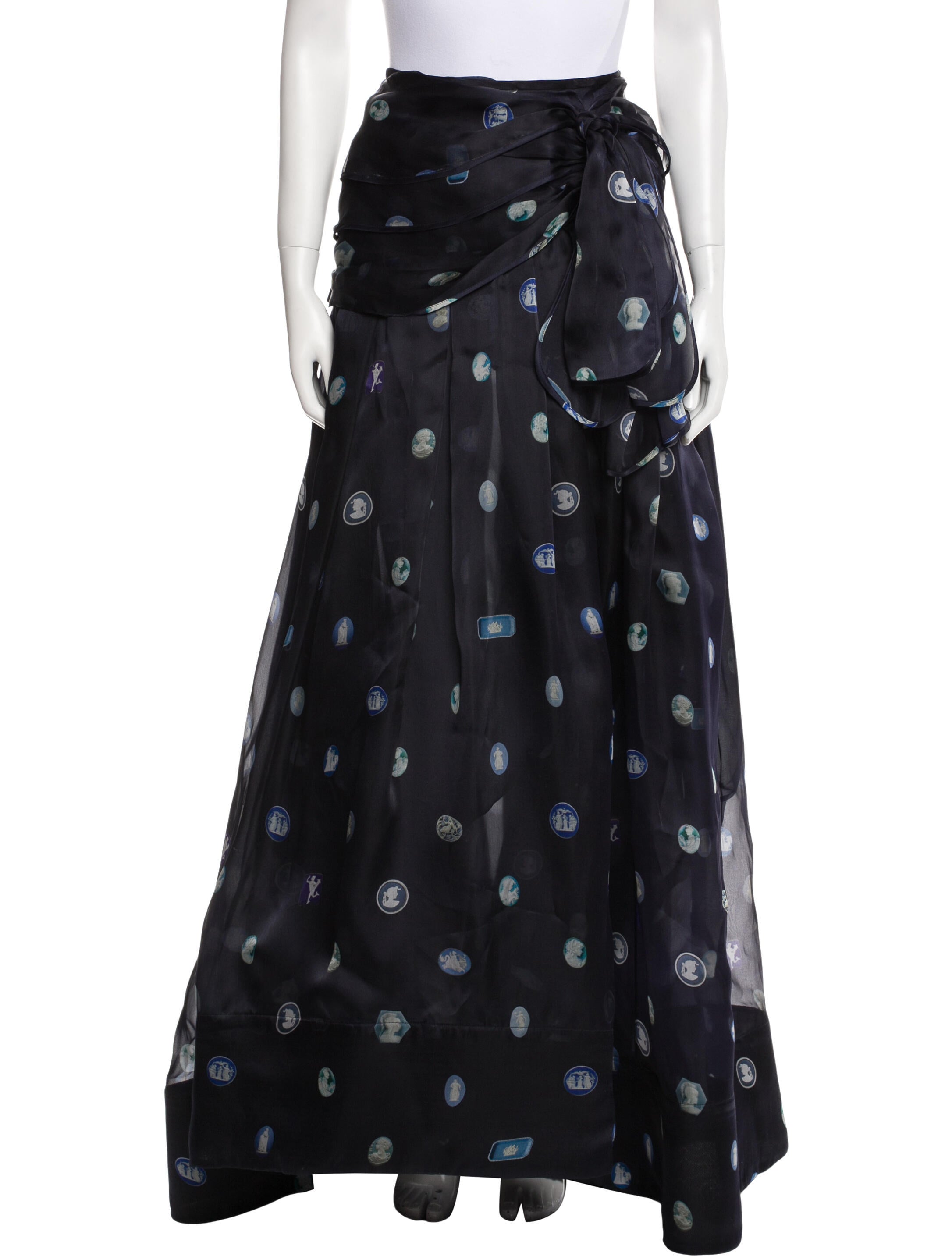 Rosie Assoulin Polka Dot Print Long Skirt