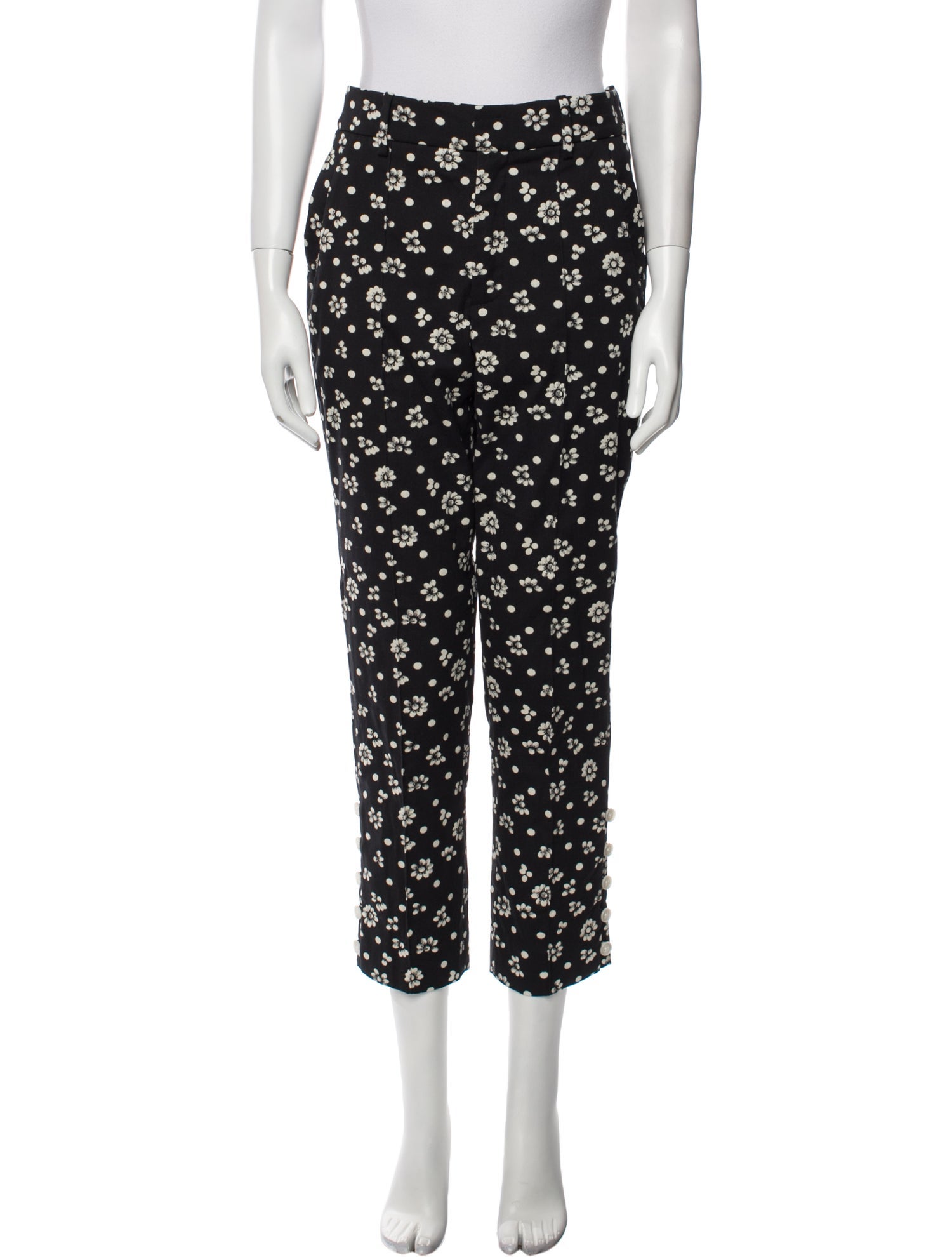 Rosie Assoulin Polka Dot Print Straight Leg Pants