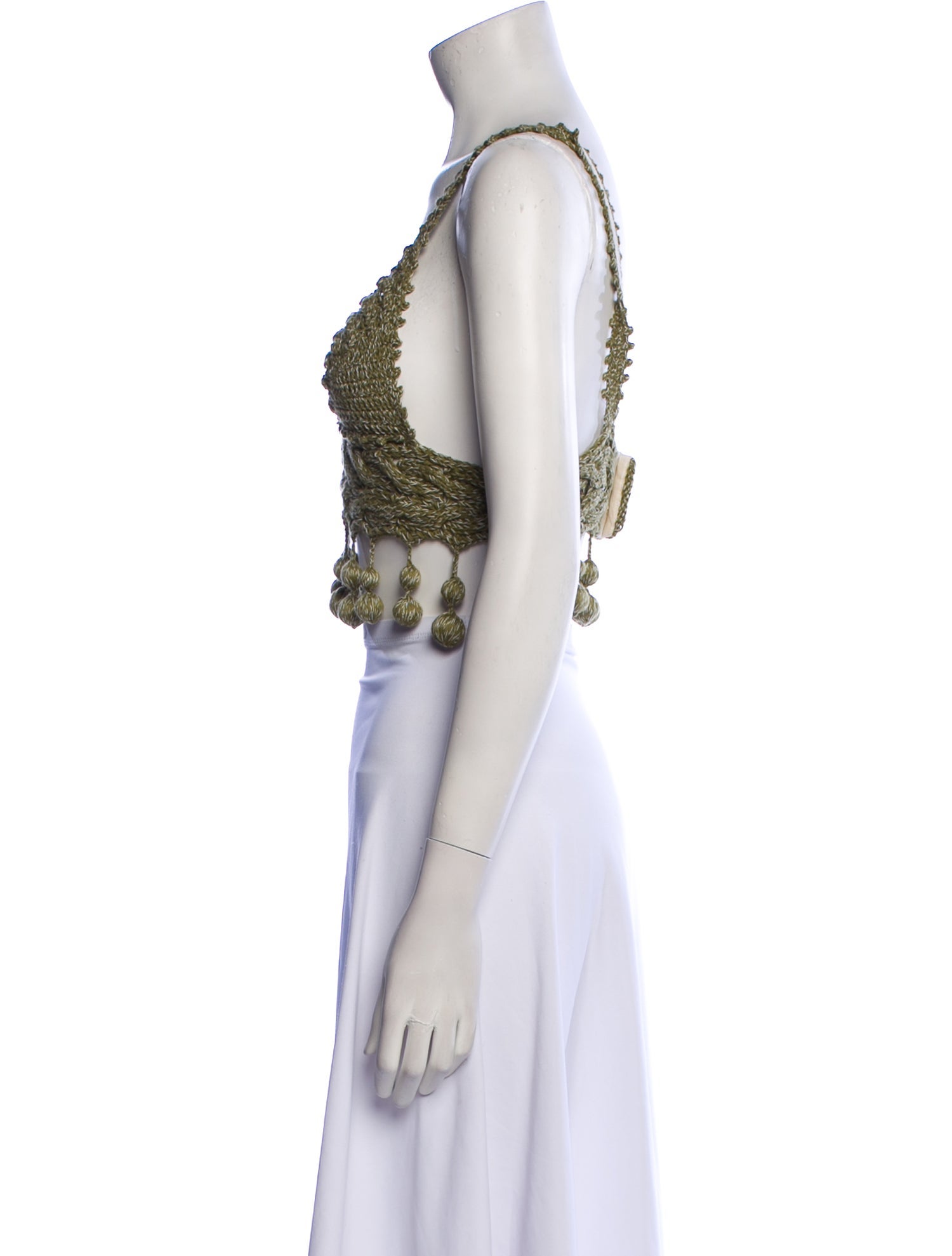 Rosie Assoulin V-Neck Sleeveless Crop Top