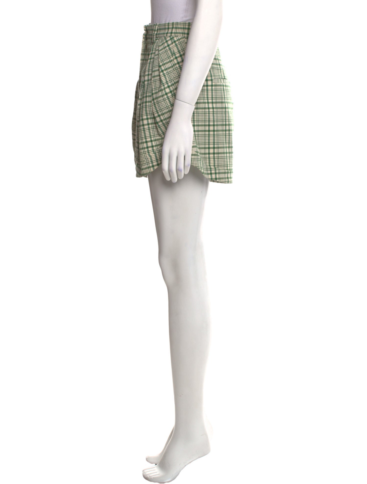 Rosie Assoulin Plaid Print Mini Shorts