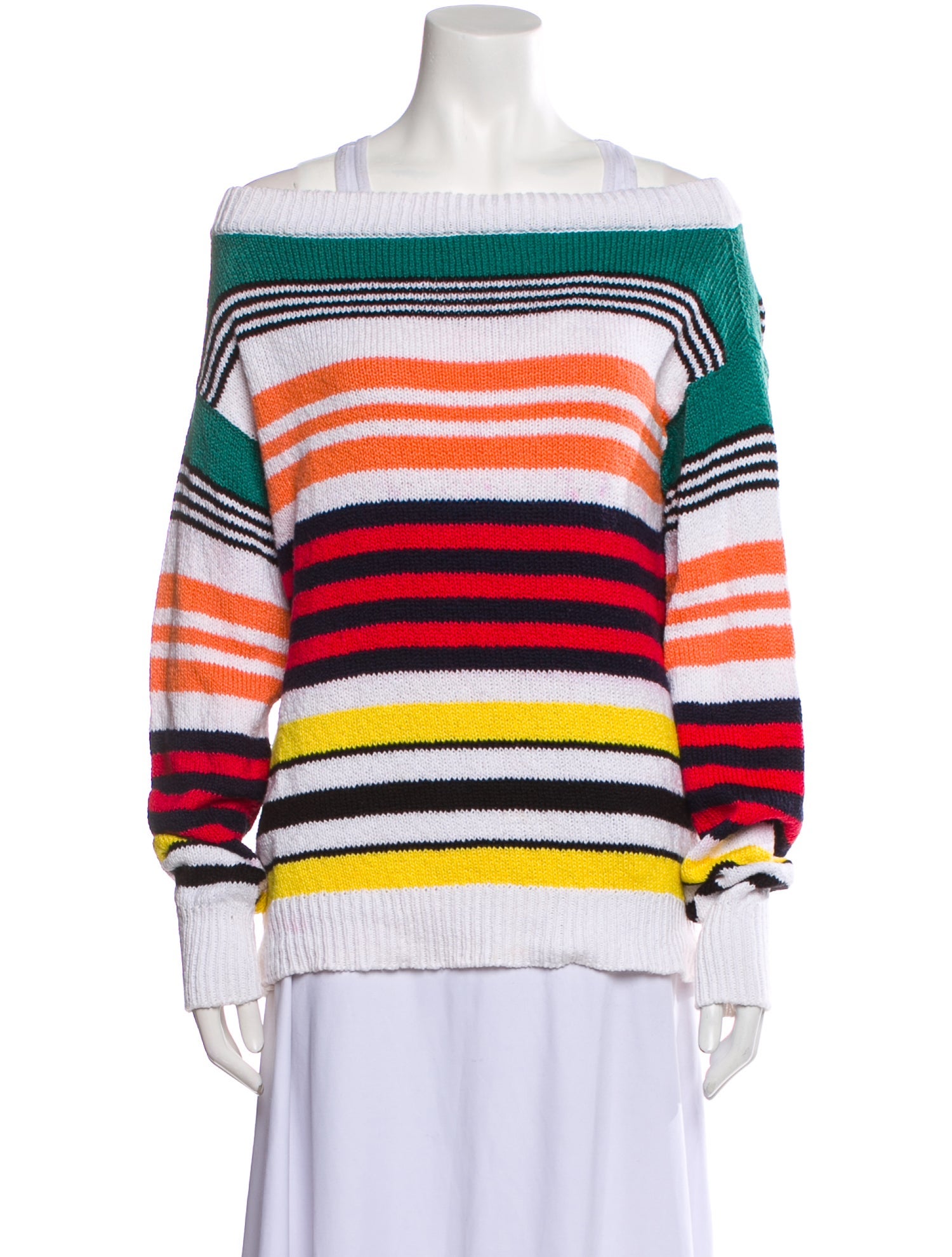 Rosie Assoulin Striped Off-The-Shoulder Sweater