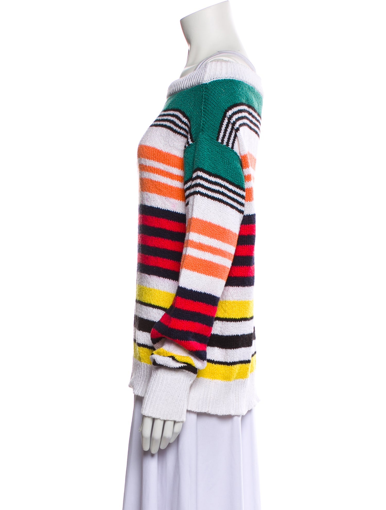 Rosie Assoulin Striped Off-The-Shoulder Sweater