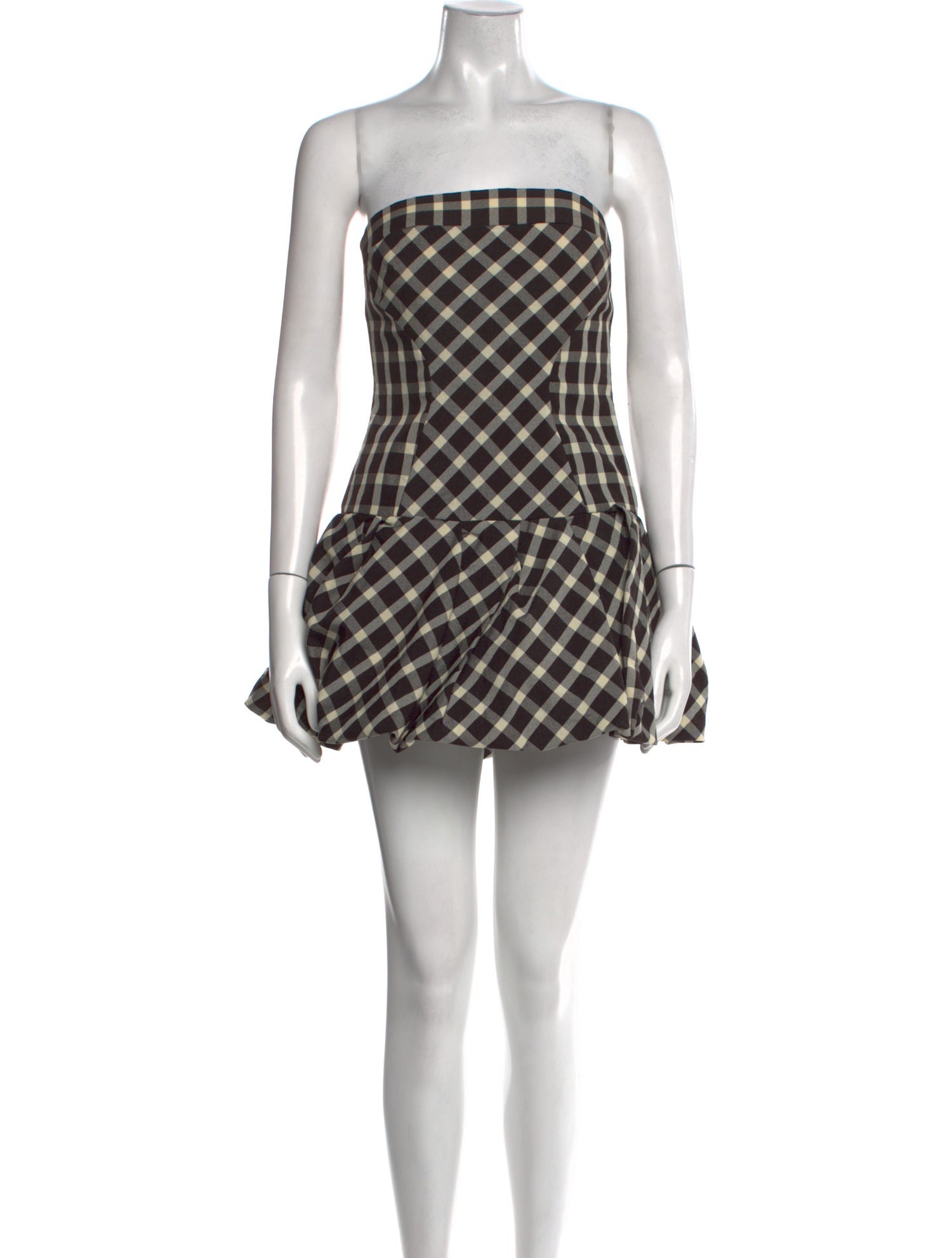 Rosie Assoulin Plaid Print Mini Dress