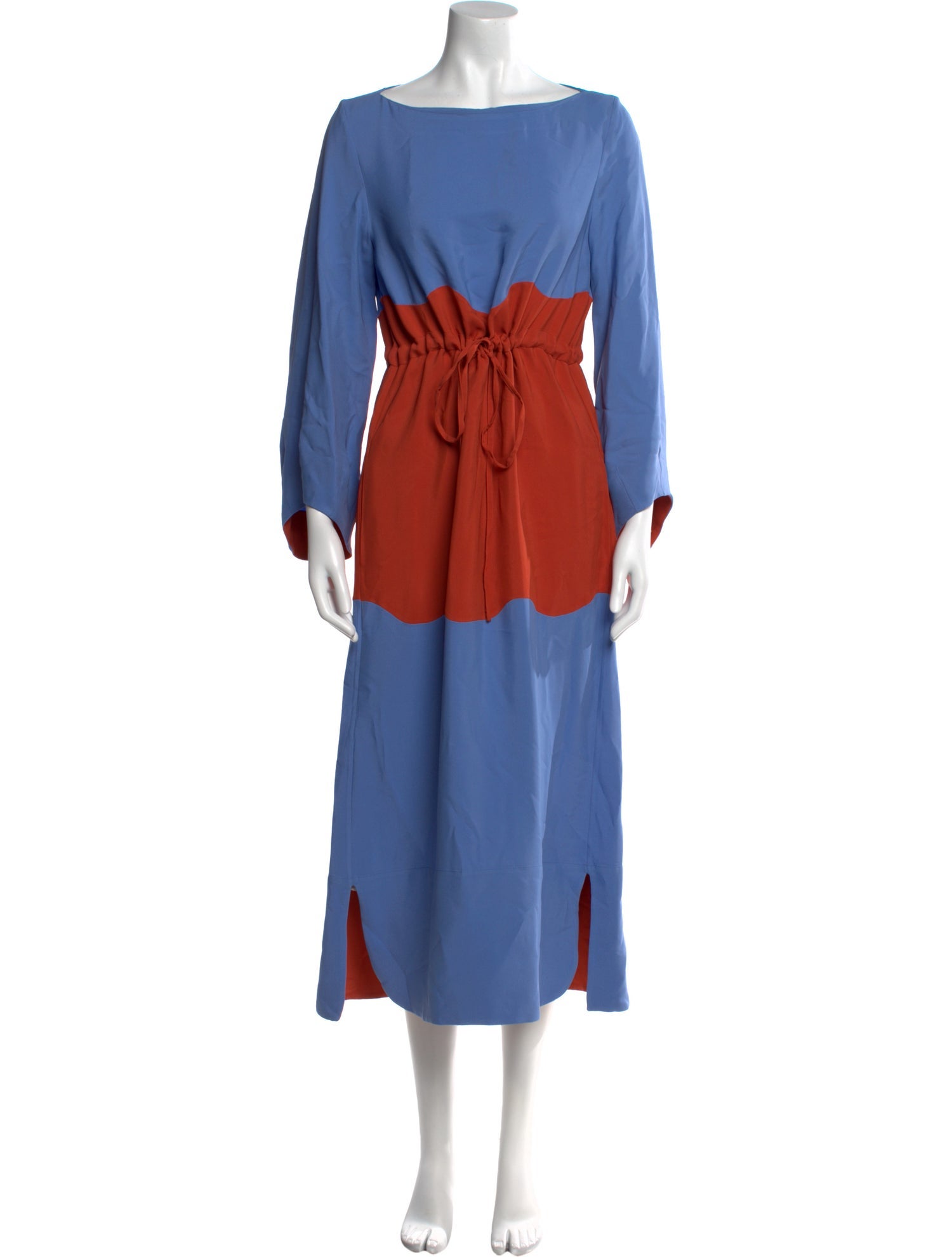 Rosie Assoulin Colorblock Pattern Long Dress