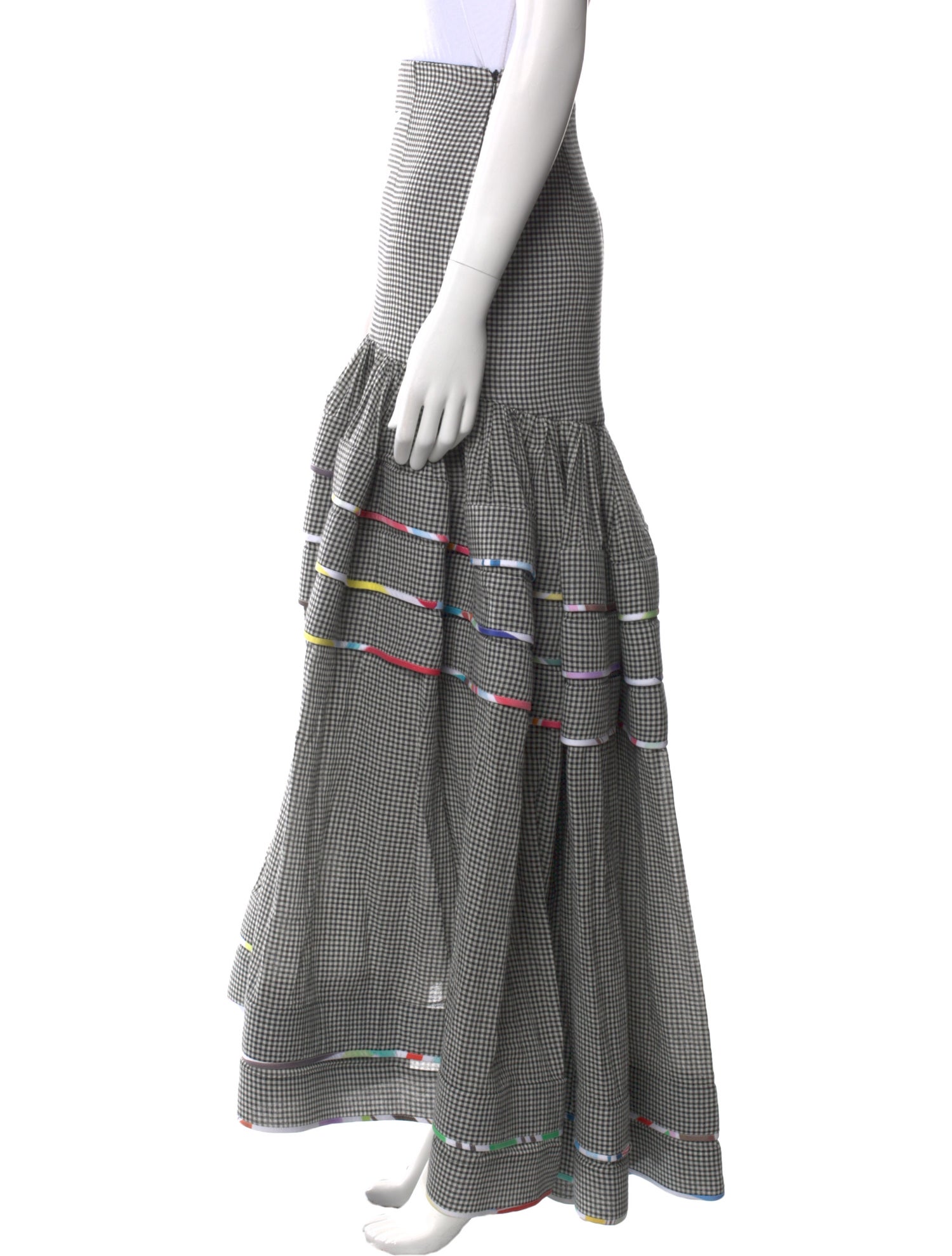 Rosie Assoulin Plaid Print Midi Length Skirt