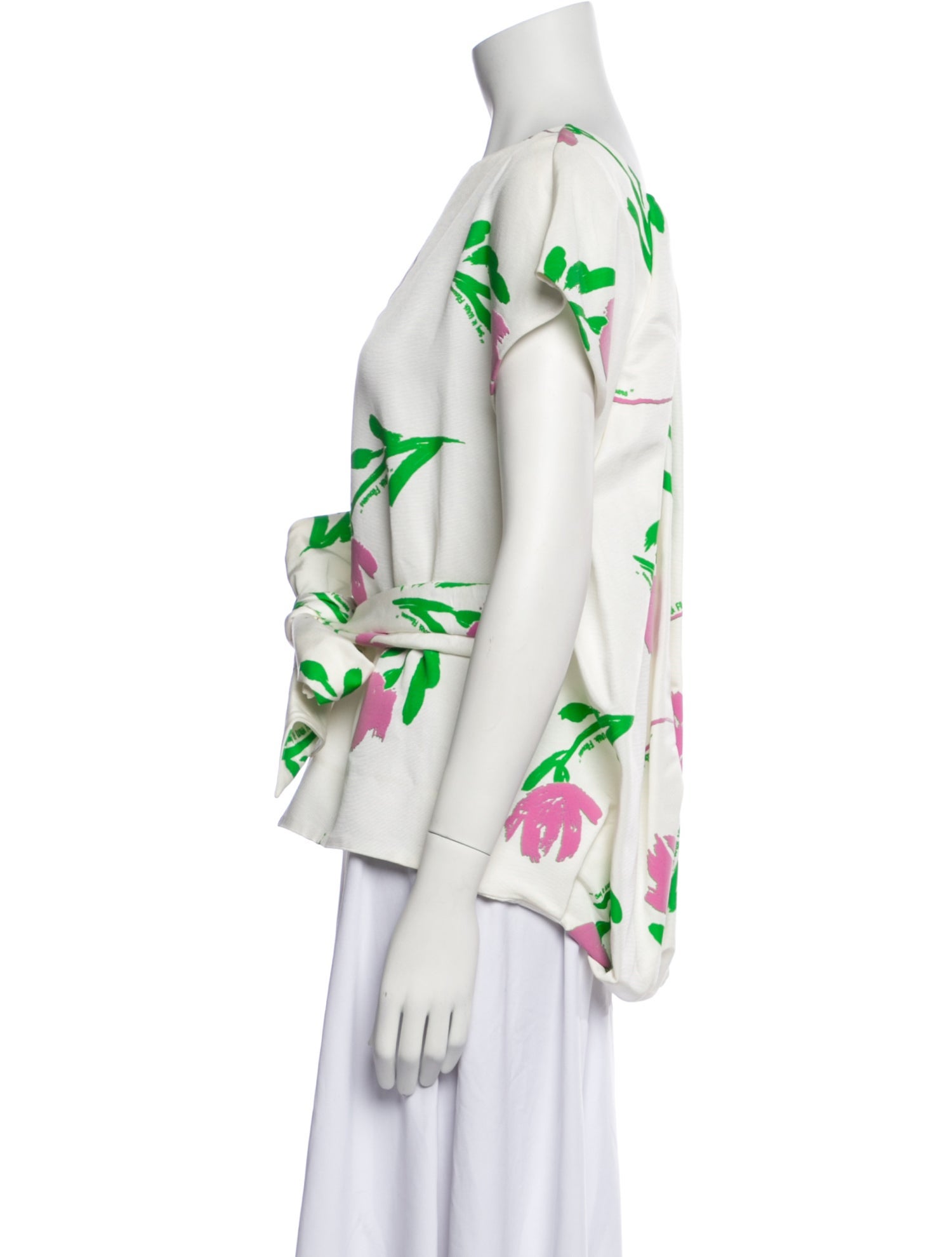 Rosie Assoulin Floral Print Bateau Neckline Blouse