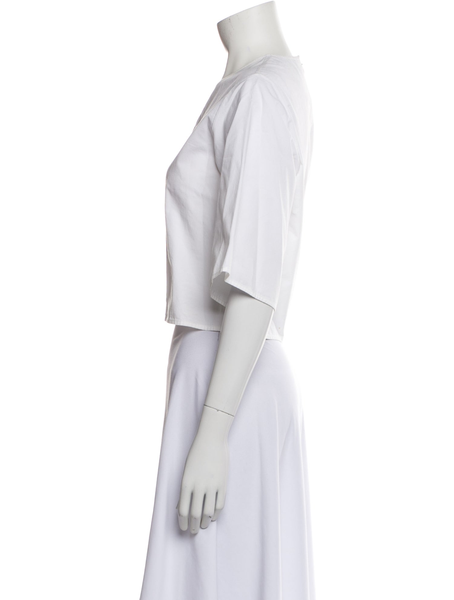 Rosie Assoulin Crew Neck Short Sleeve Crop Top