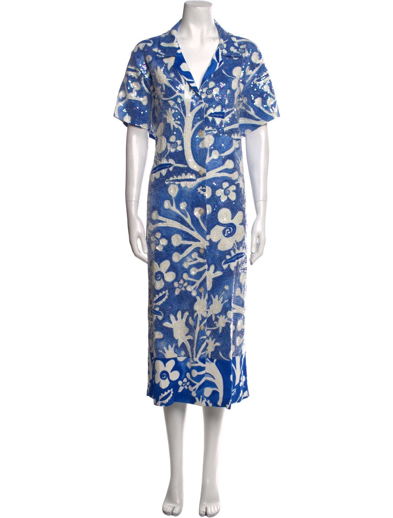 Rosie Assoulin Floral Print Midi Length Dress