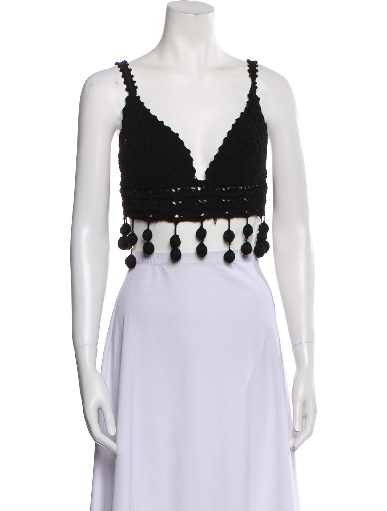 Rosie Assoulin V-Neck Sleeveless Crop Top