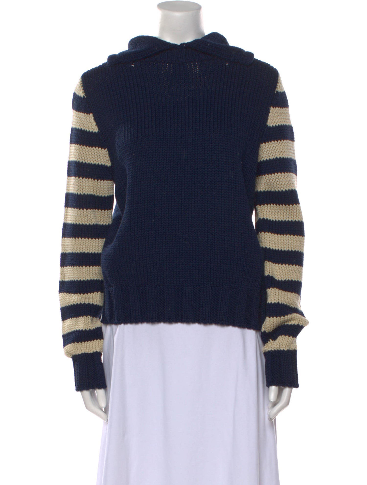 Rosie Assoulin Striped Mock Neck Sweater