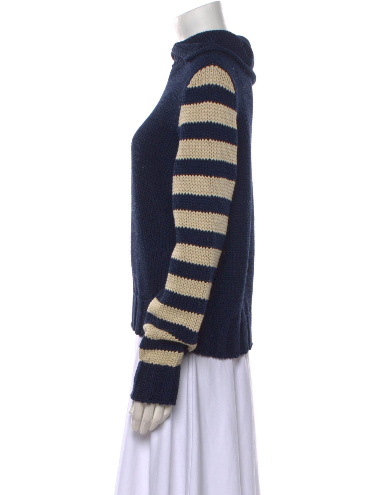 Rosie Assoulin Striped Mock Neck Sweater