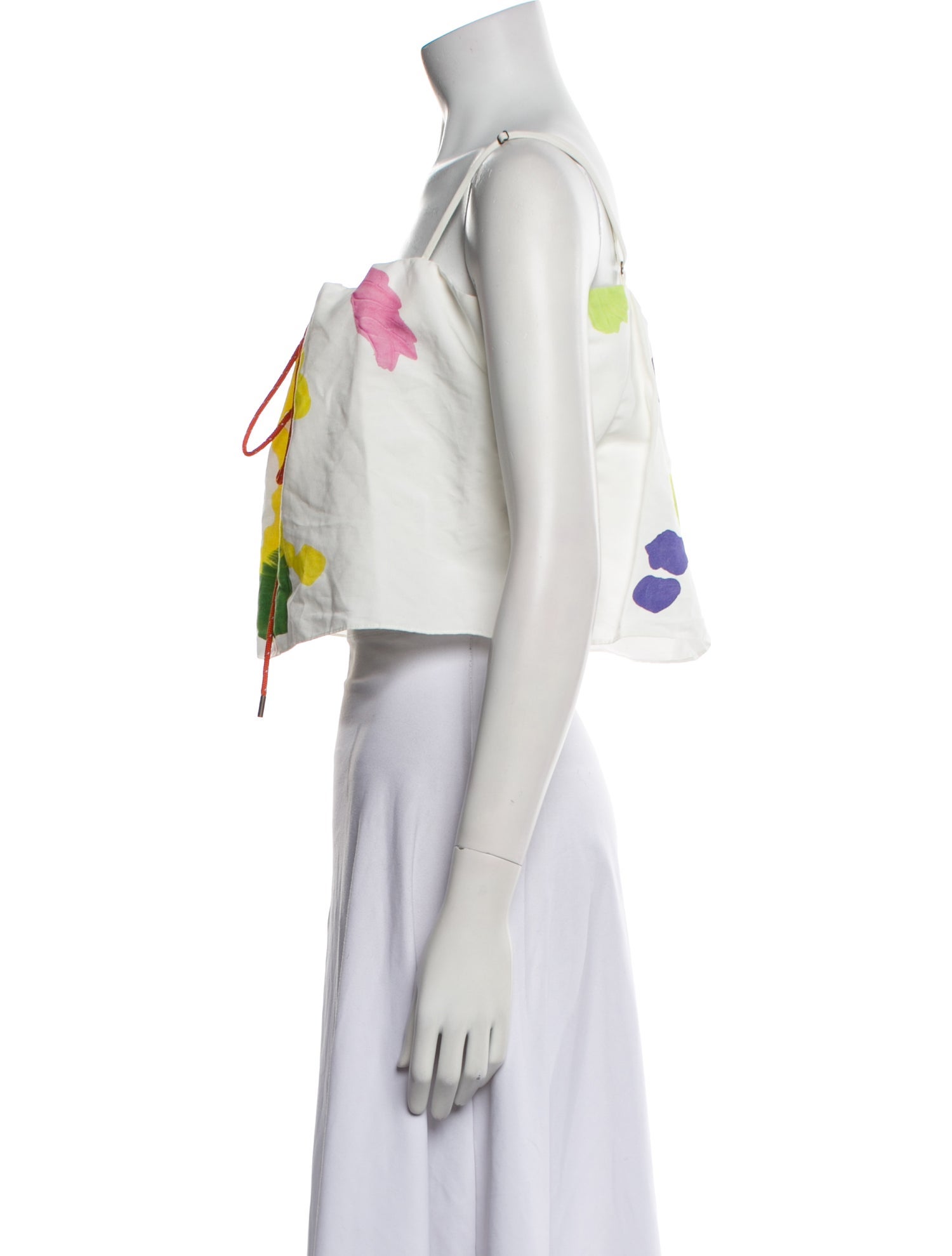 Rosie Assoulin Floral Print Square Neckline Crop Top w/ Tags