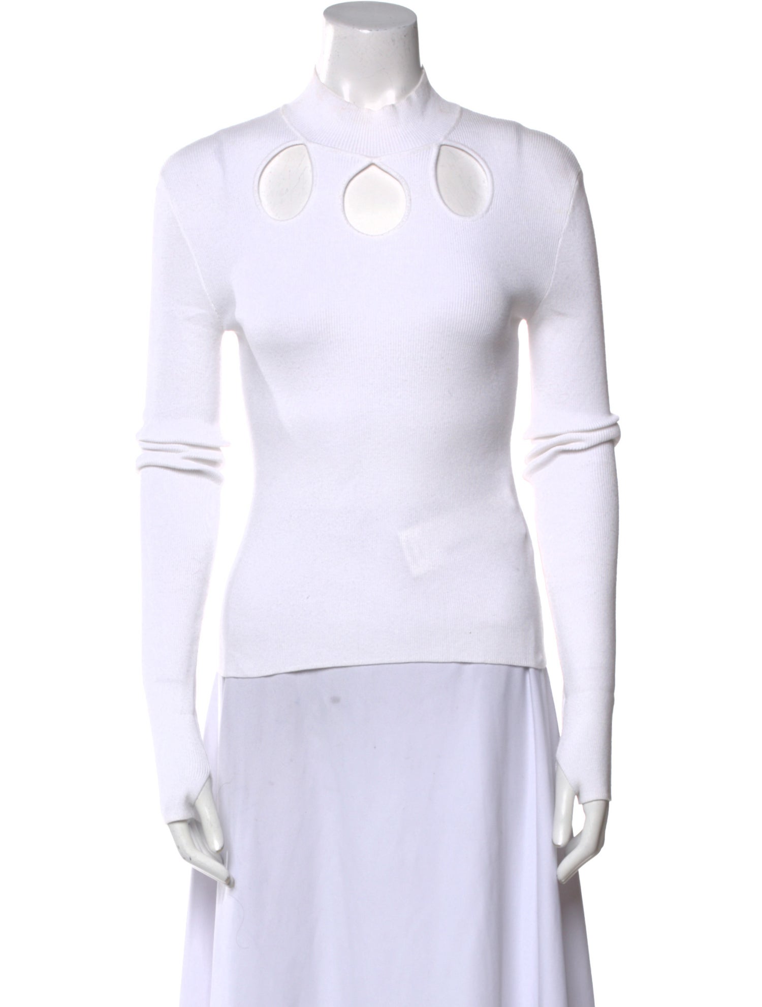 Rosie Assoulin Mock Neck Long Sleeve Polo