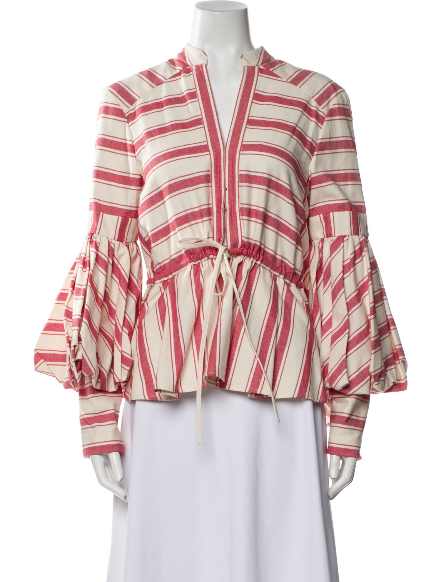 Rosie Assoulin Striped V-Neck Blouse