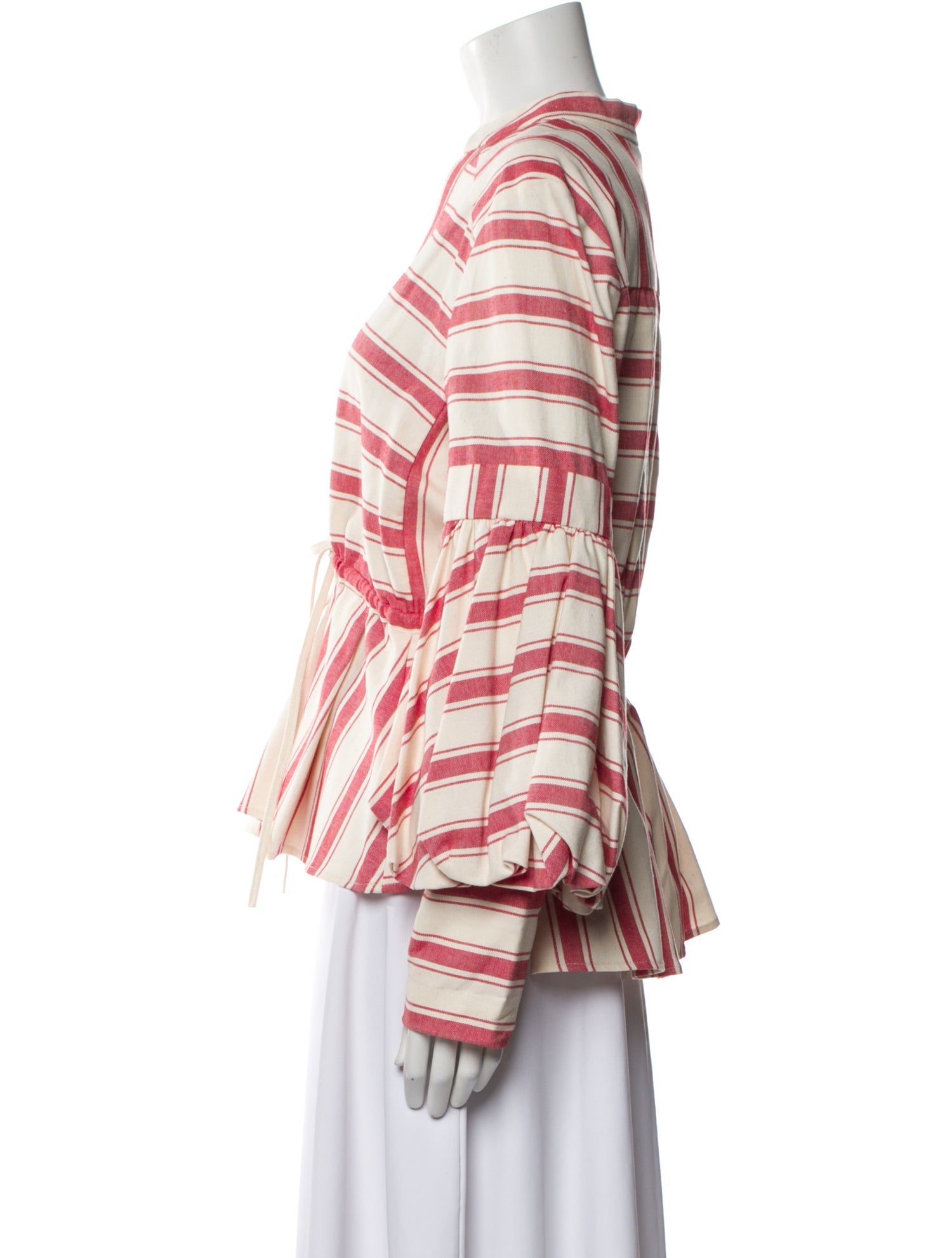 Rosie Assoulin Striped V-Neck Blouse