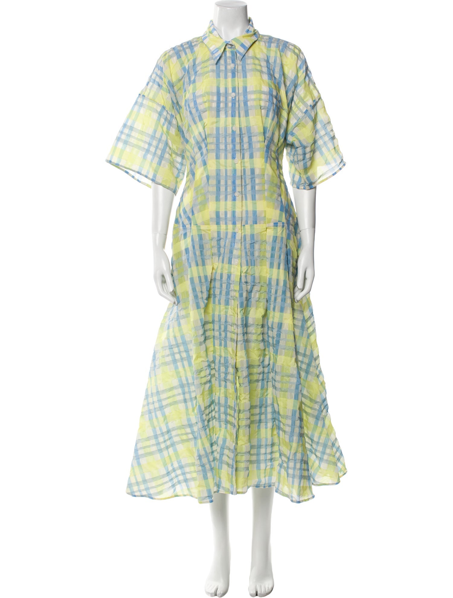 Rosie Assoulin Plaid Print Long Dress