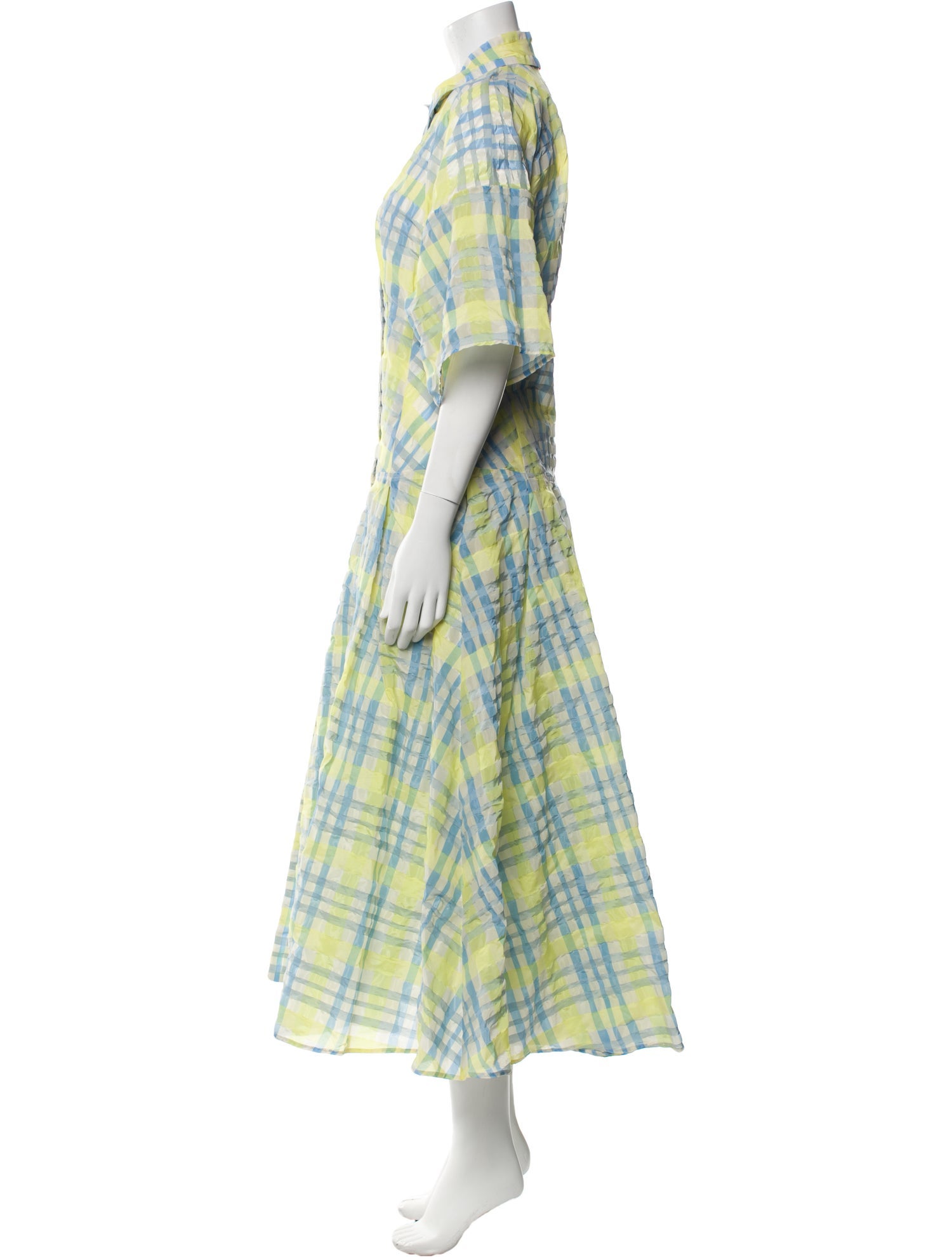Rosie Assoulin Plaid Print Long Dress