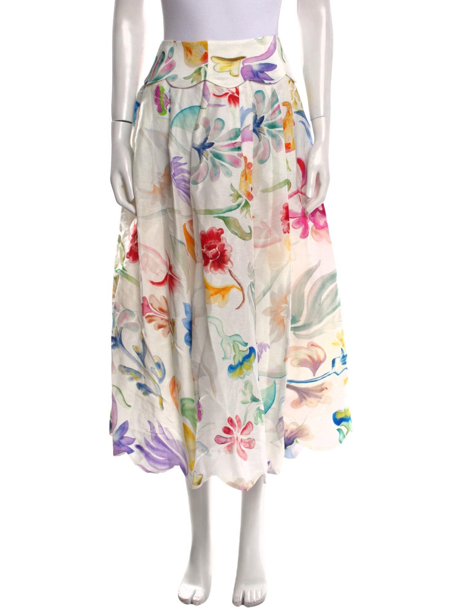 Rosie Assoulin Linen Midi Length Skirt