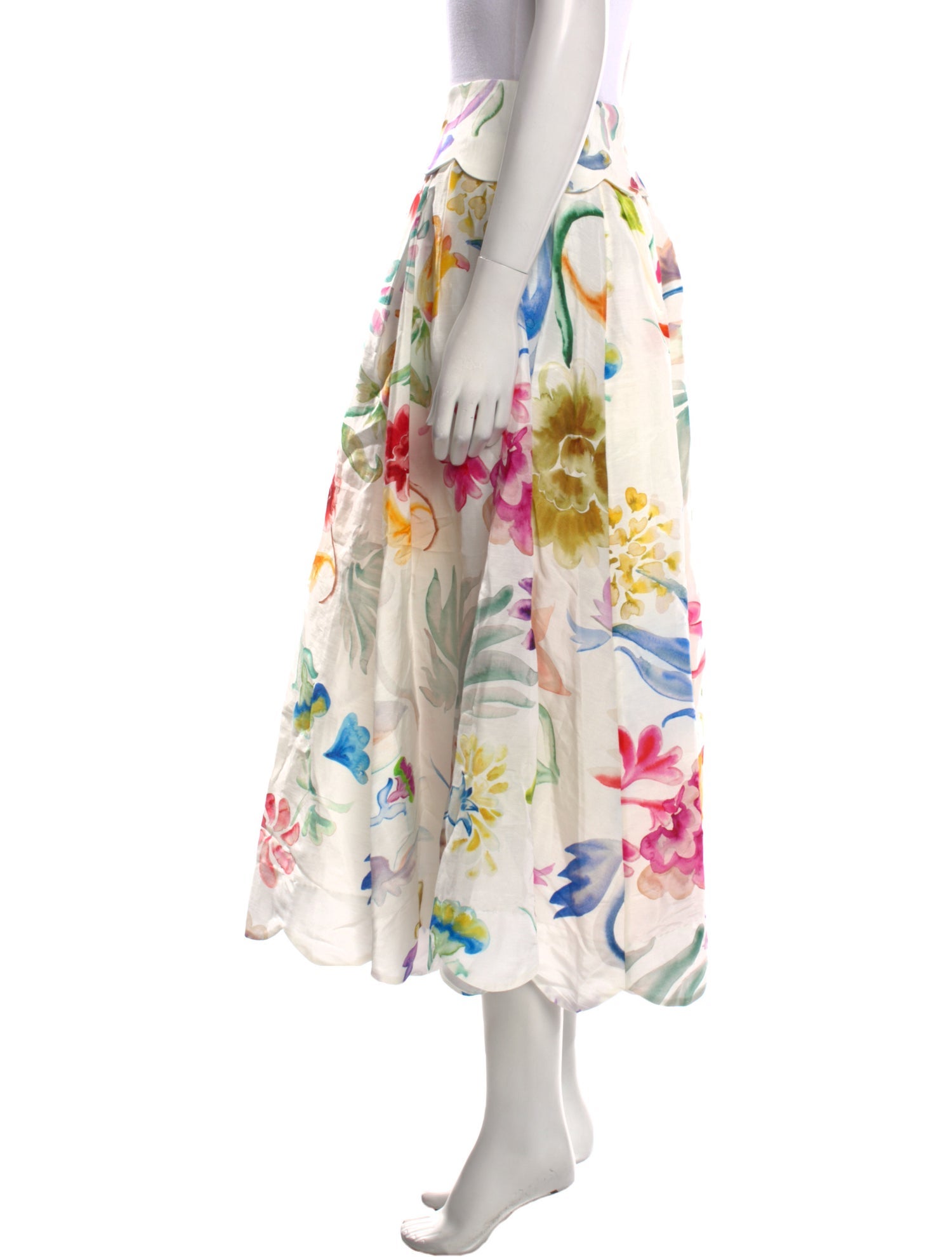 Rosie Assoulin Linen Midi Length Skirt