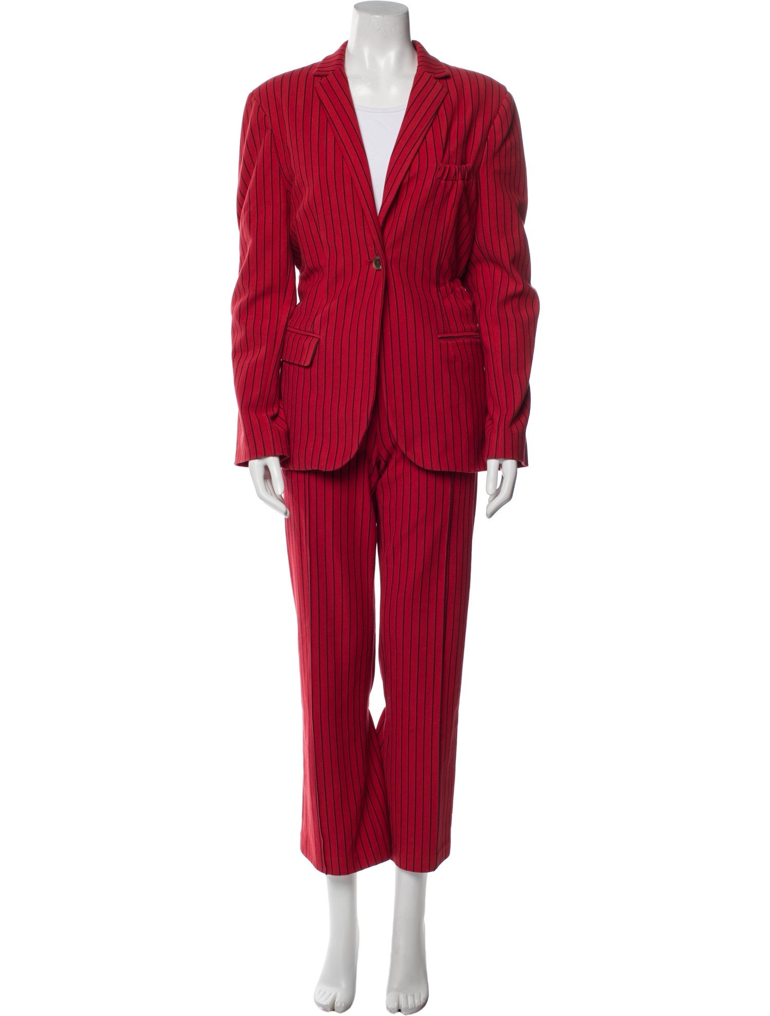 Rosie Assoulin Striped Pleated Accents Pantsuit