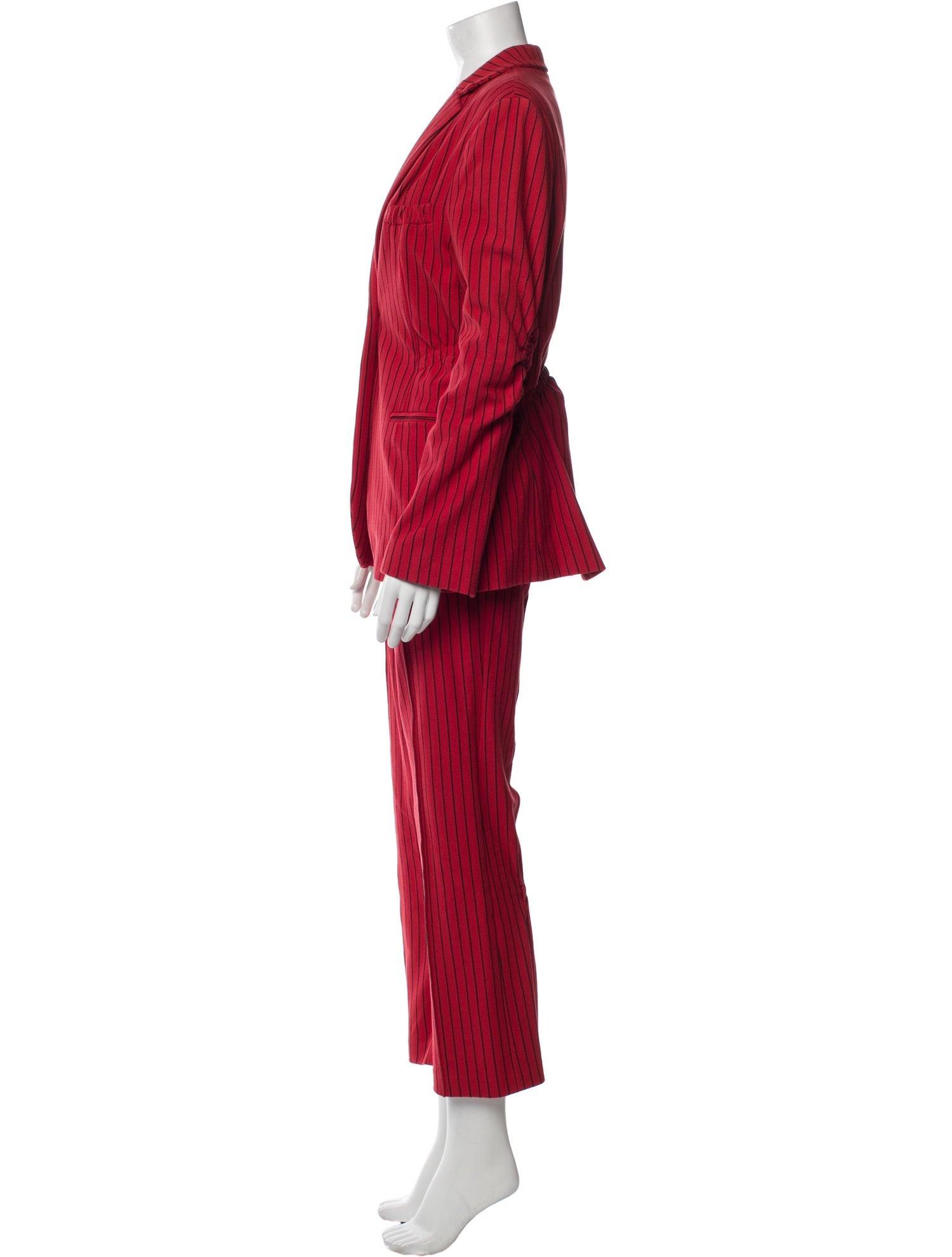Rosie Assoulin Striped Pleated Accents Pantsuit
