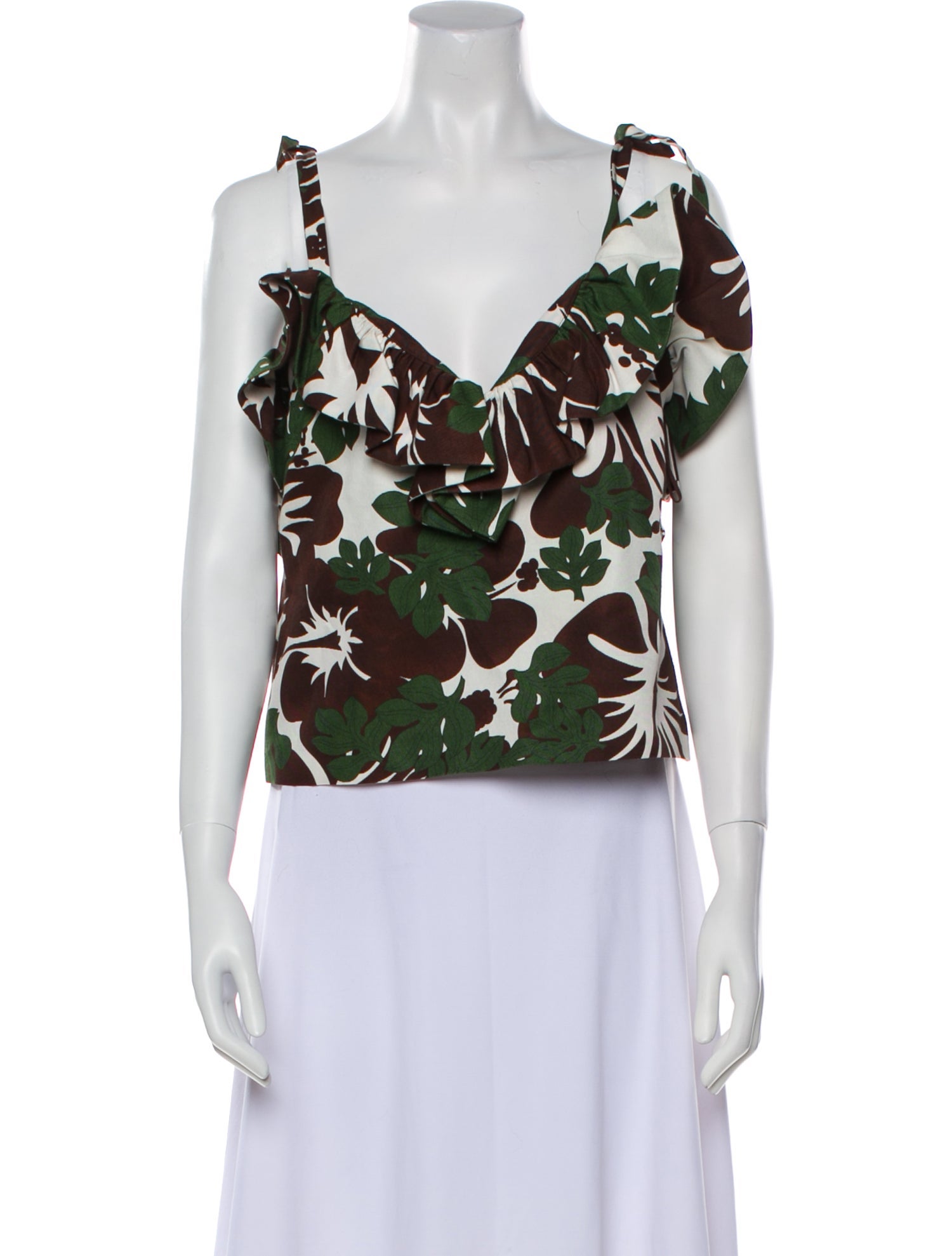 Rosie Assoulin Floral Print V-Neck Top