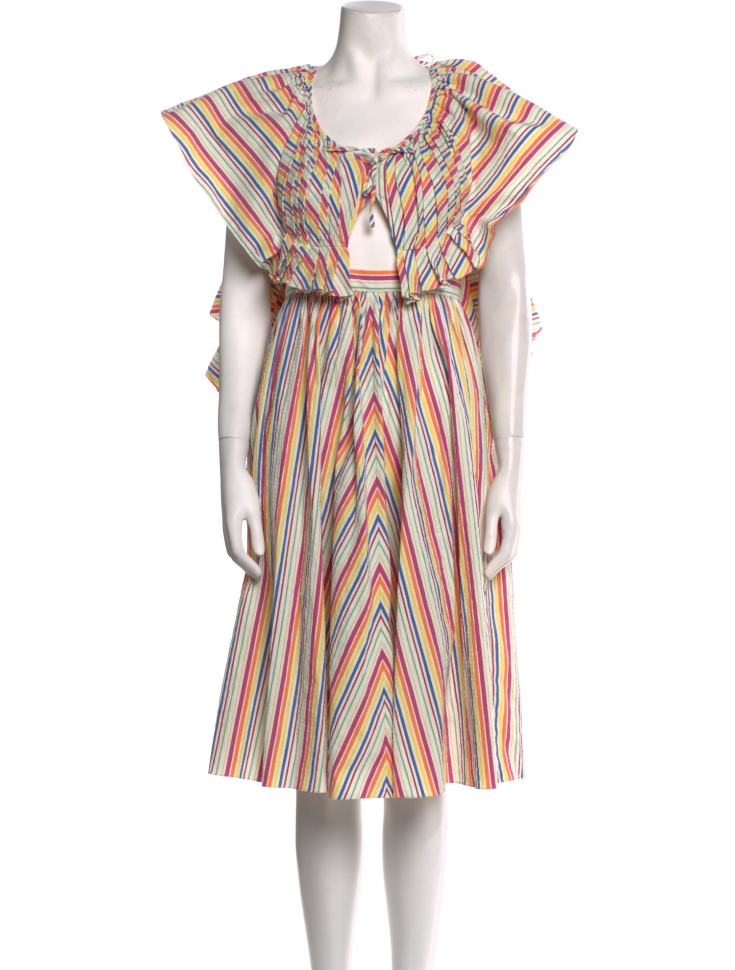 Rosie Assoulin Striped Midi Length Dress
