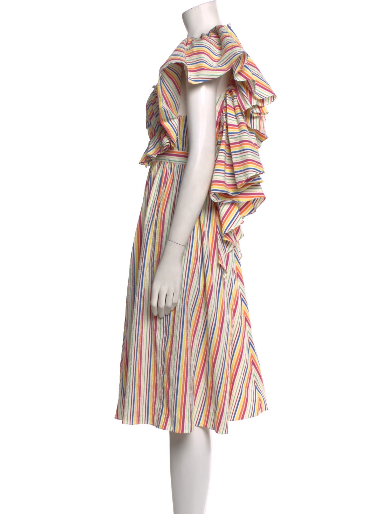 Rosie Assoulin Striped Midi Length Dress