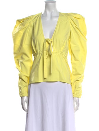 Rosie Assoulin V-Neck Long Sleeve Blouse w/ Tags